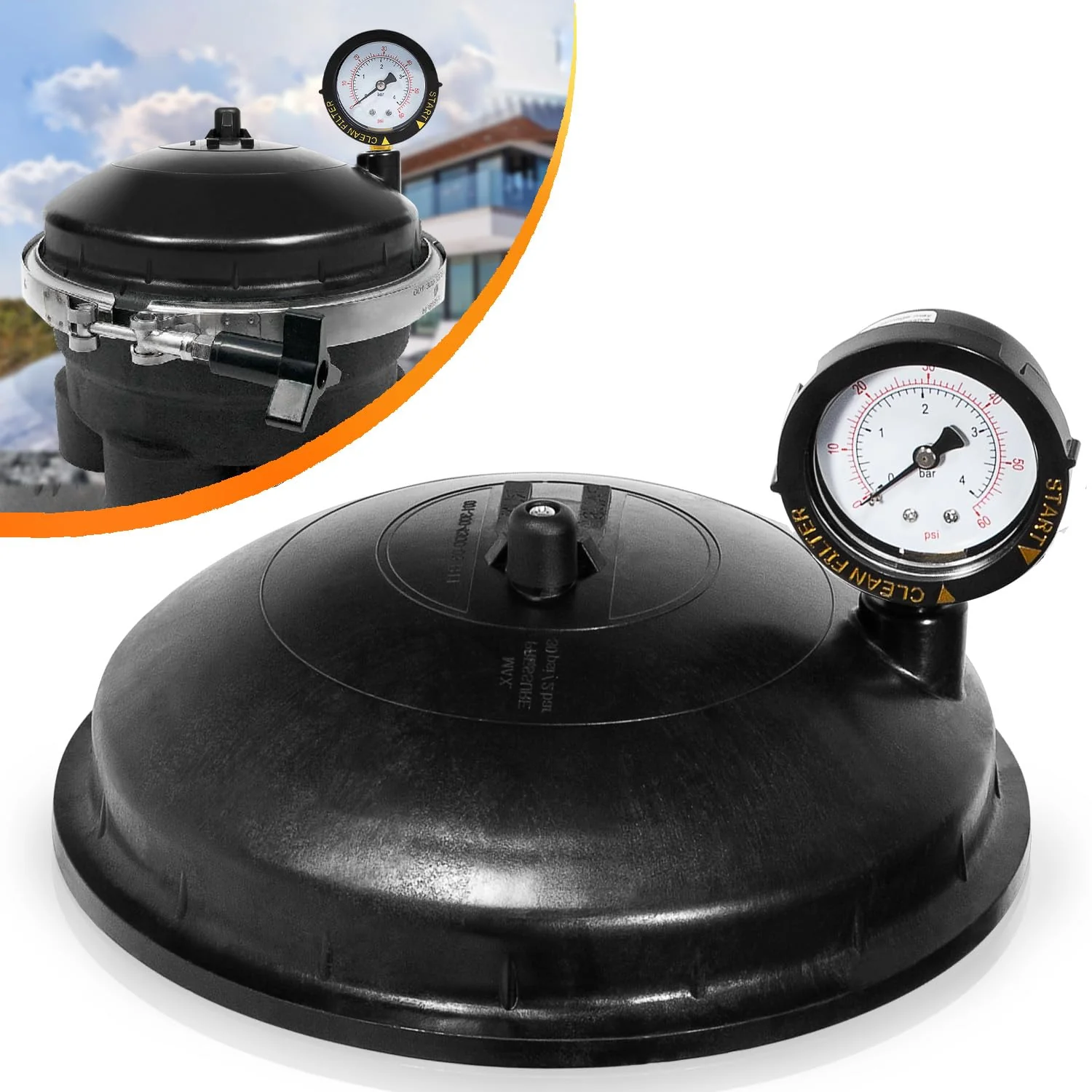 005-302-4300-03 Replace for Paramount Water Valve Top Dome Complete Assembly with Gauge and Pause - Image 2