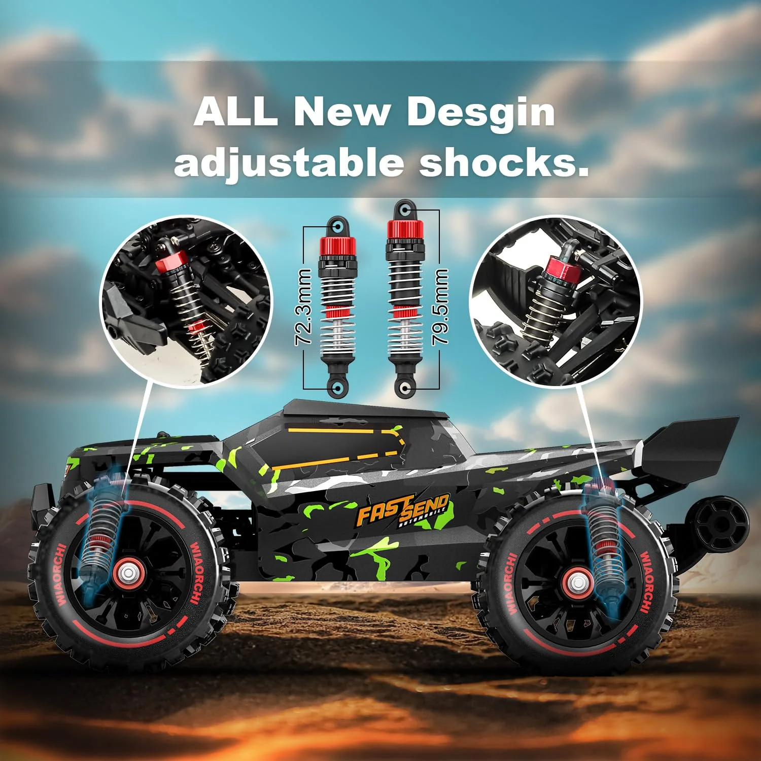 1/14 Brushless RC Cars for Adults Fast 50+ mph, RC Trucks 4x4 Offroad Waterproof, Electric Powered High Speed Remote Control Car, Fast Extreme All Terrain RC Truggy with 3S Battery for Snow Sand - Image 6