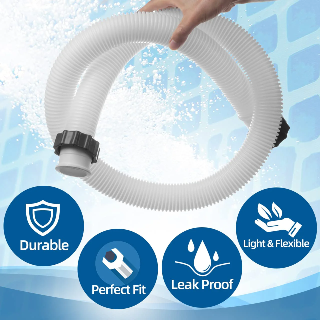 1.5" Diameter 29060E Pool Pump Replacement Hose for Intex Filter Pumps Sand Pump & Saltwater Systems - 59" Long(1 Pack) - Image 3