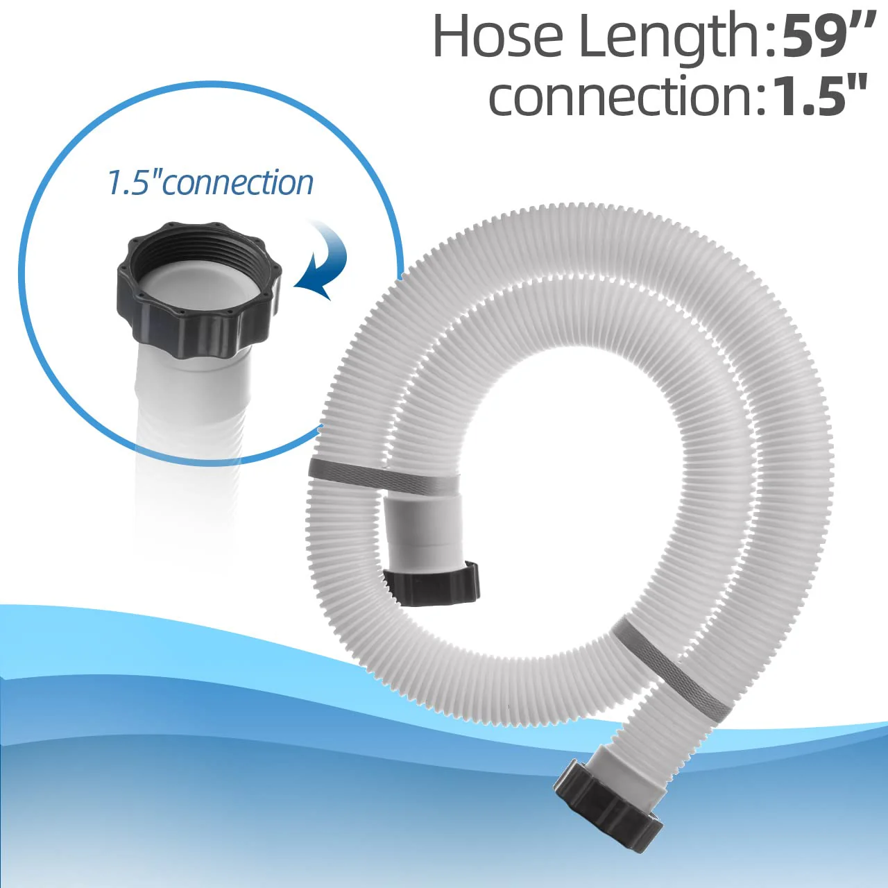 1.5" Diameter 29060E Pool Pump Replacement Hose for Intex Filter Pumps Sand Pump & Saltwater Systems - 59" Long(1 Pack) - Image 7