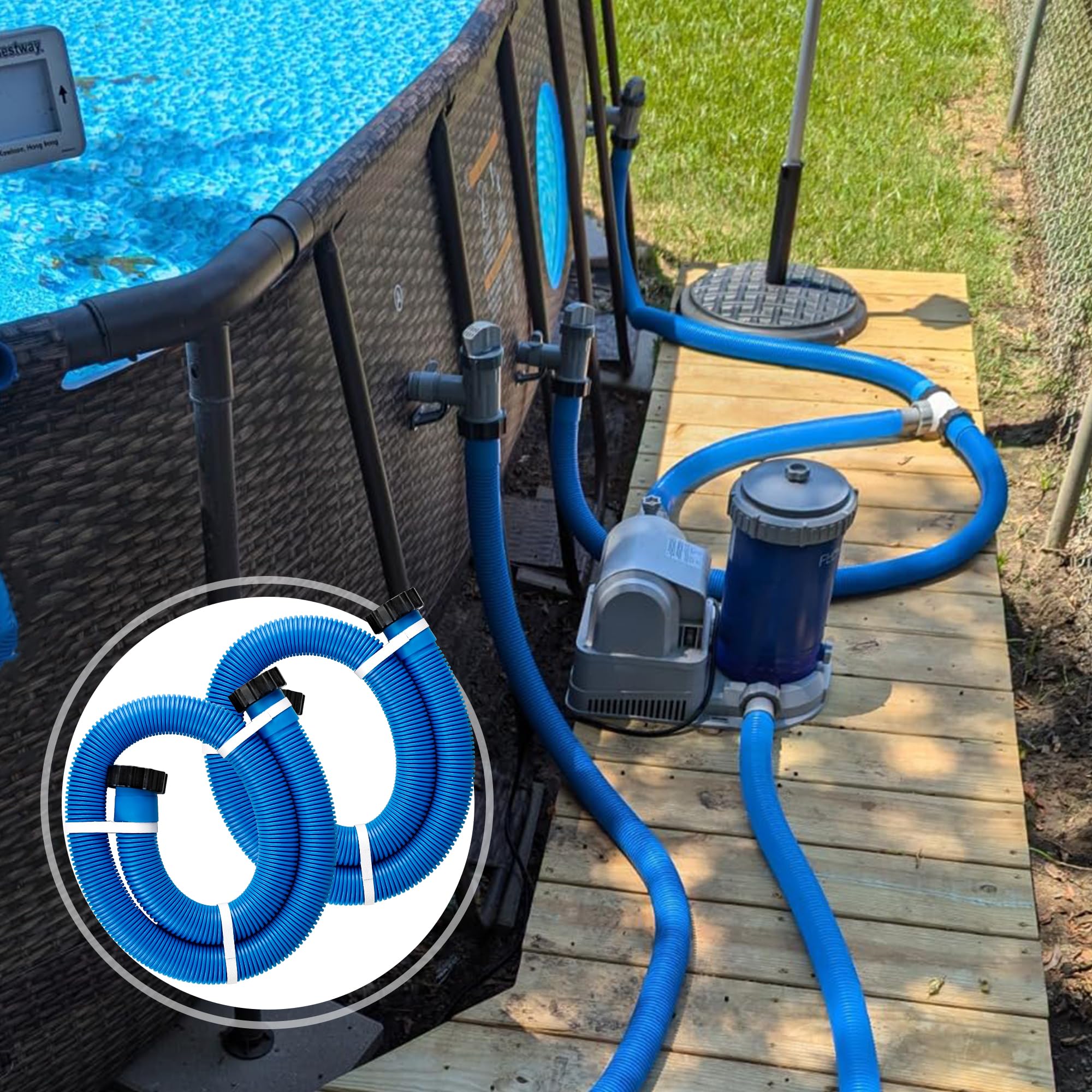 1.5" Pool Pump Hose for 29060E Intex Pumps, Saltwater Systems, and Sand Filters,59" Long Replacement Hoses fit for Intex & Coleman Above Ground Pools Parts (2 Pack) - Image 3