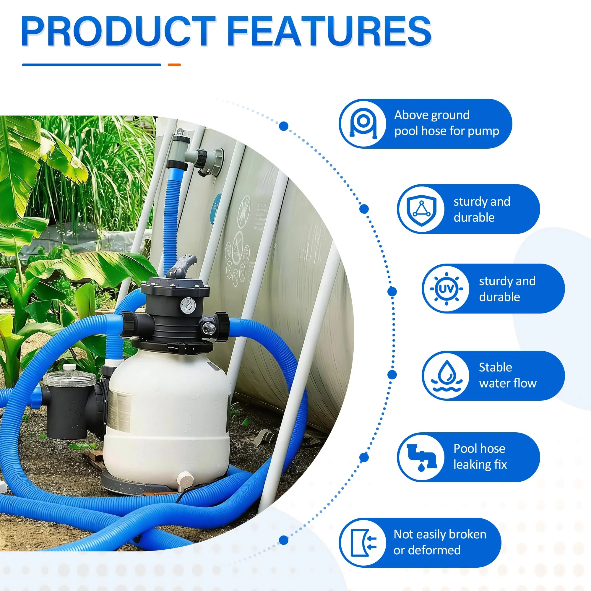 1.5" Pool Pump Hose for 29060E Intex Pumps, Saltwater Systems, and Sand Filters,59" Long Replacement Hoses fit for Intex & Coleman Above Ground Pools Parts (2 Pack) - Image 5
