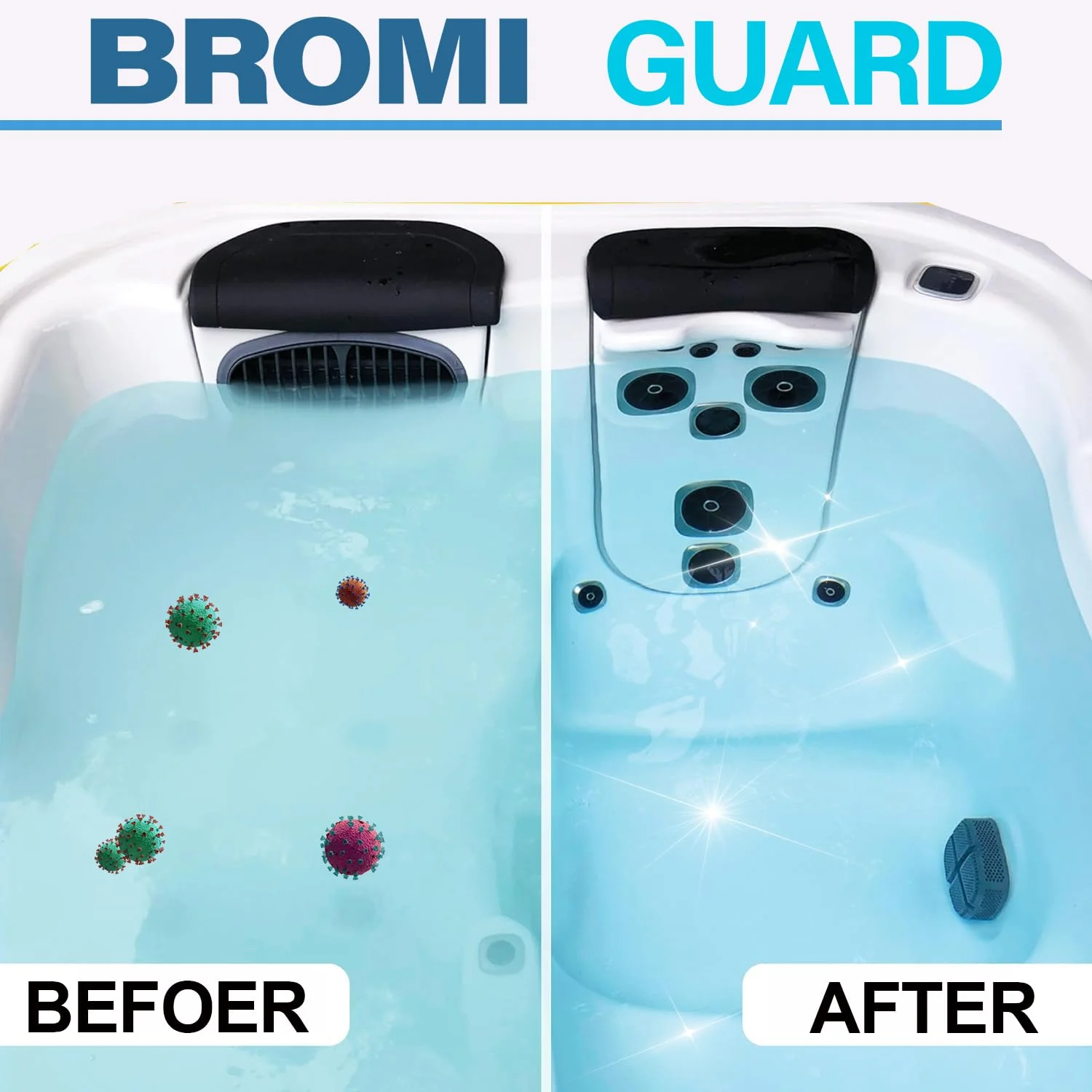 【1 Inch 5.5 Lbs】 Bromine Tablets for Spa Hot Tub Chemical Tabs Brominating Tablets Spa Hot Tub Chemical Sanitizer - Image 4