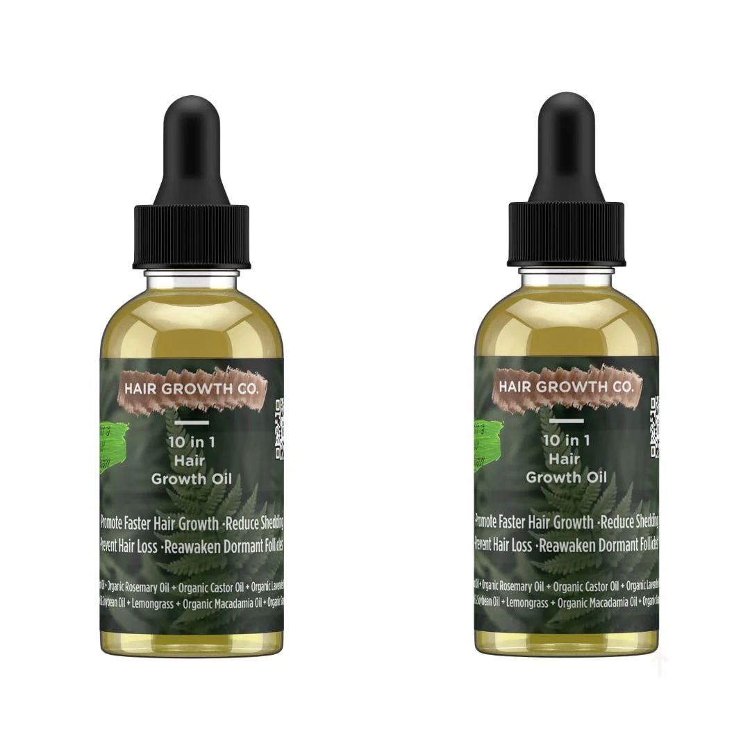 10 in 1 Hair Growth Oil (2 Oz) | Formulated With African Chebe Powder For Extreme Hair Growth, 2 Fl Oz (Pack of 1)
