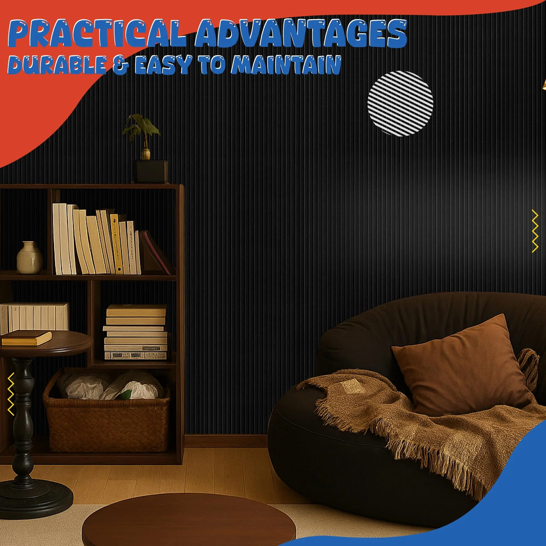 10 Pack Acoustic Panels,47.2”x23.6“x0.4” Acoustic Wall Panels,Large Soundproof Panels,Self-Adhesive Sound proof Panels for Walls,Acoustic Treatment for Recording Studio&Office,Black - Image 4