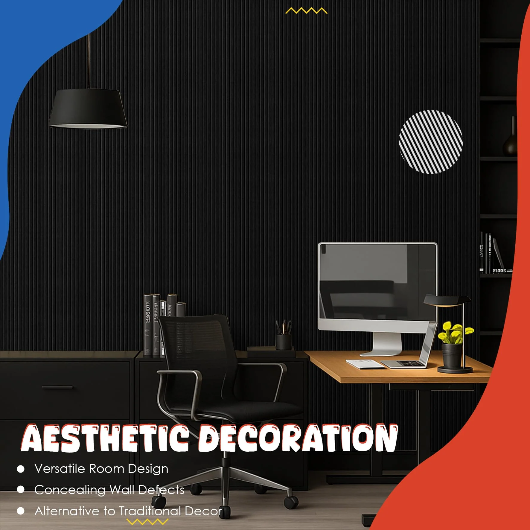 10 Pack Acoustic Panels,47.2”x23.6“x0.4” Acoustic Wall Panels,Large Soundproof Panels,Self-Adhesive Sound proof Panels for Walls,Acoustic Treatment for Recording Studio&Office,Black - Image 6