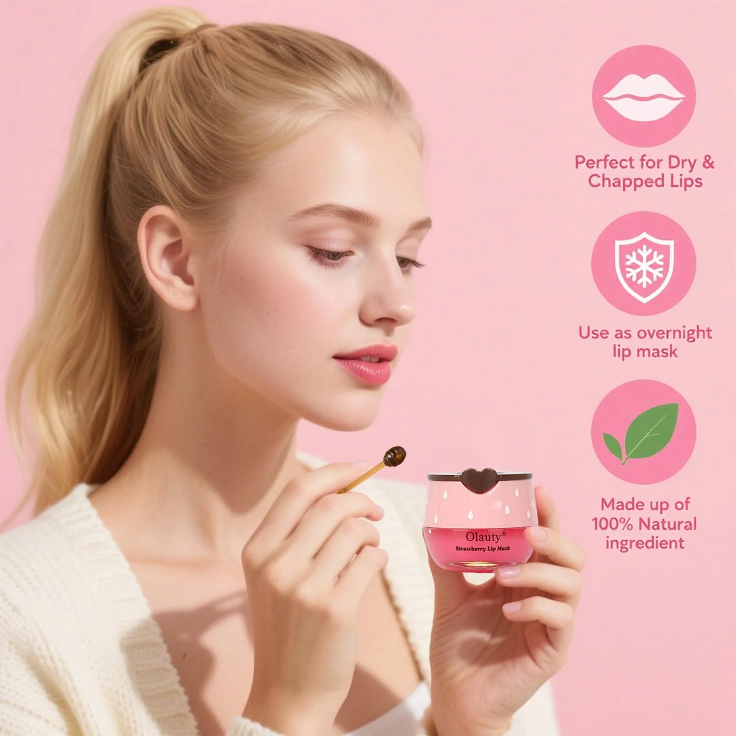 10 PCS Bee Lip Balm Honey Pot, Strawberry, Watermelon, Apple Lime, Cherry, Mint, Coconut, Aloe, Grapes & Peach Flavors, Honey Lip Balm Bulk, Moisturizing Lip Mask Overnight, Mothers Day Gifts - Image 3
