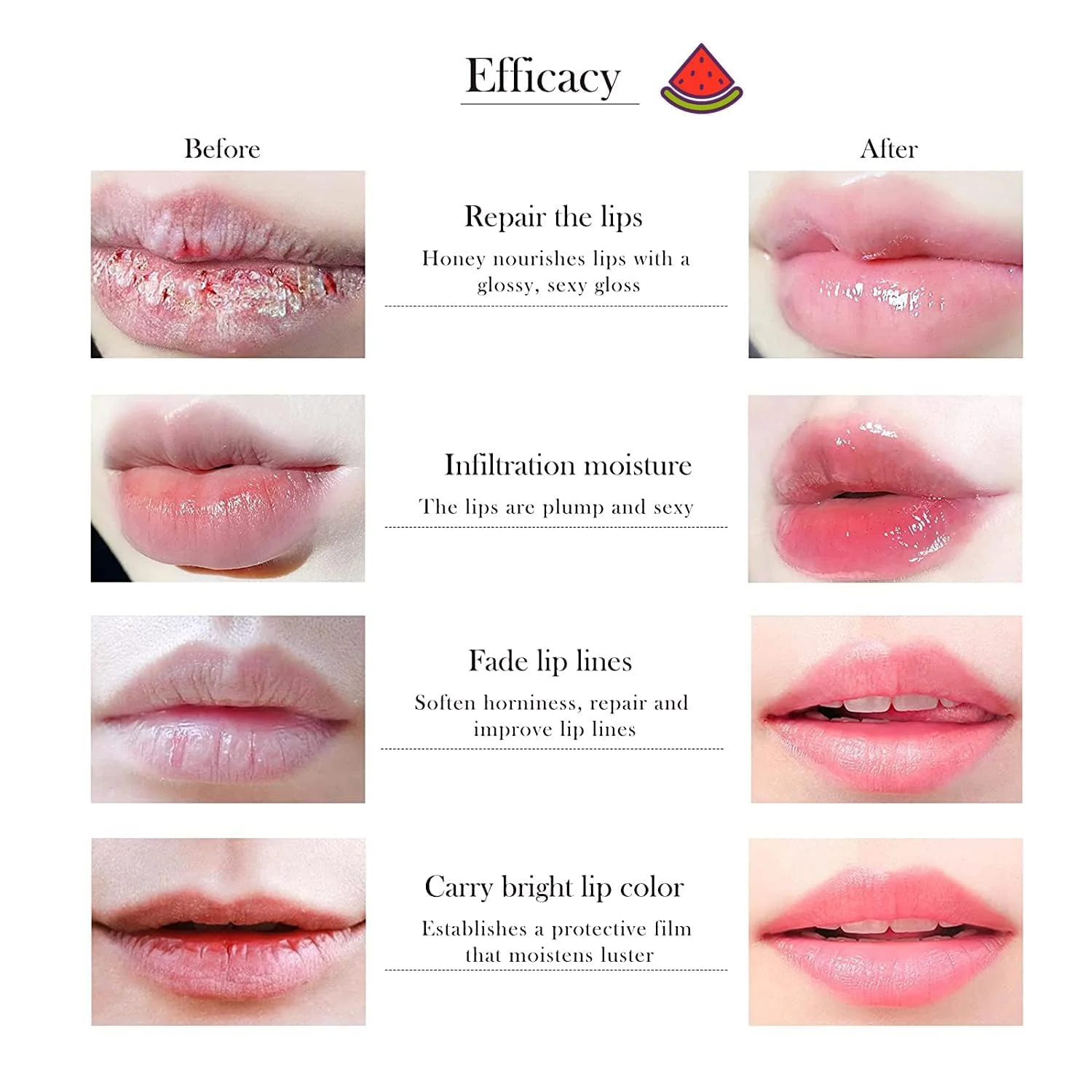 10 PCS Bee Lip Balm Honey Pot, Strawberry, Watermelon, Apple Lime, Cherry, Mint, Coconut, Aloe, Grapes & Peach Flavors, Honey Lip Balm Bulk, Moisturizing Lip Mask Overnight, Mothers Day Gifts - Image 5