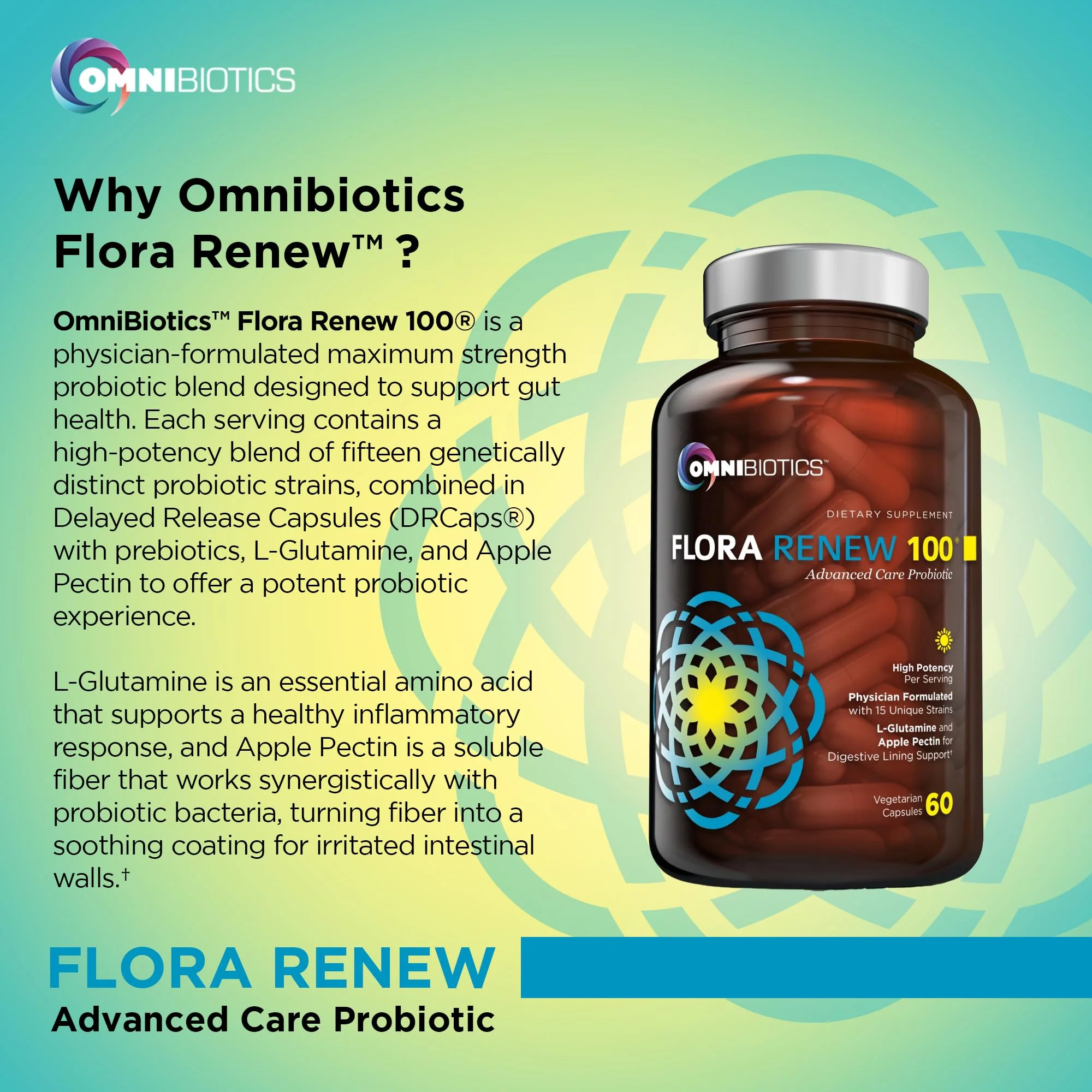 100 Billion Probiotics - 15-Strain Probiotic for Women & Men, DRCaps Delayed Release, Prebiotics, L-Glutamine, Apple Pectin, Gut Lining Support, Shelf Stable, Non-GMO, 60 Vegan Capsules for Adults - Image 2