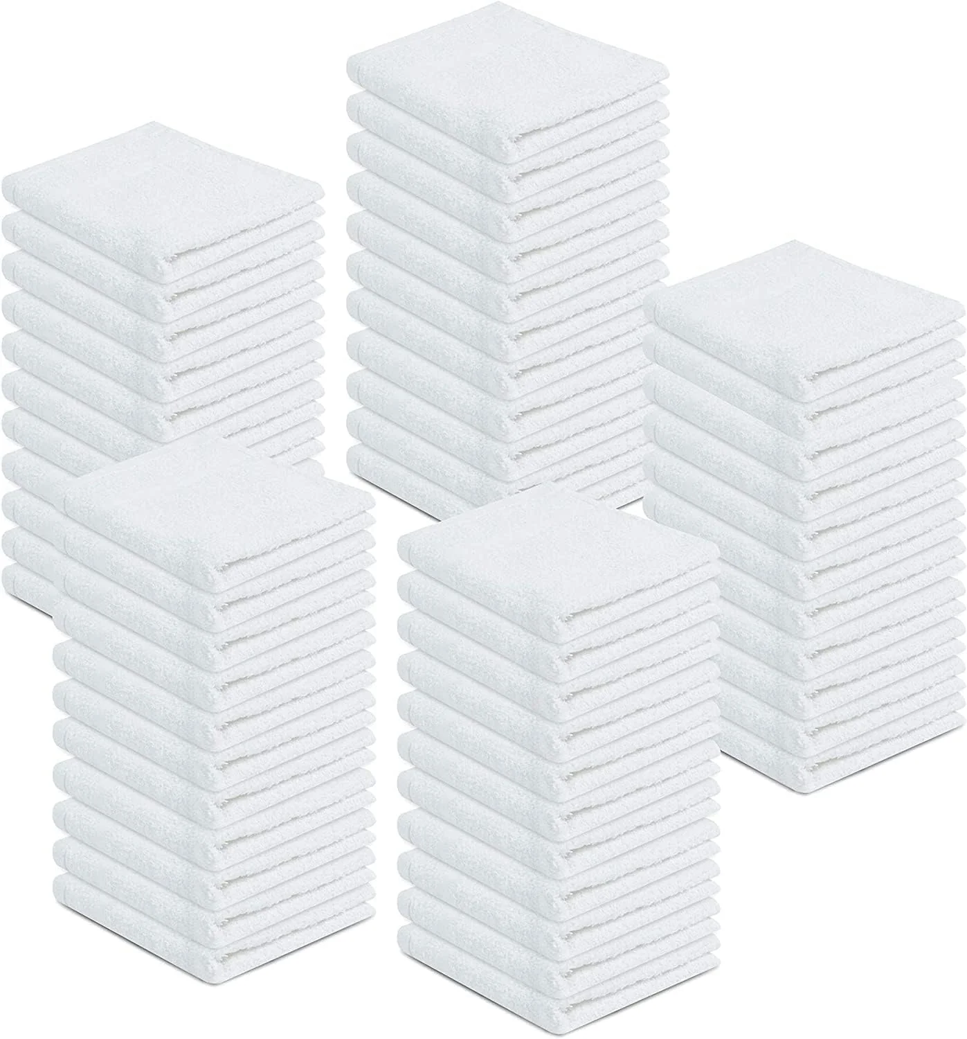 100% Cotton Terry Towels Cleaning Cloths Pack of 250 (12x12 Inches) White Cotton Terry Cloth Bar Rags White Bar Towels, Multipurpose High Absorbent Terry Towels for Cleaning Auto Detailing or Painters