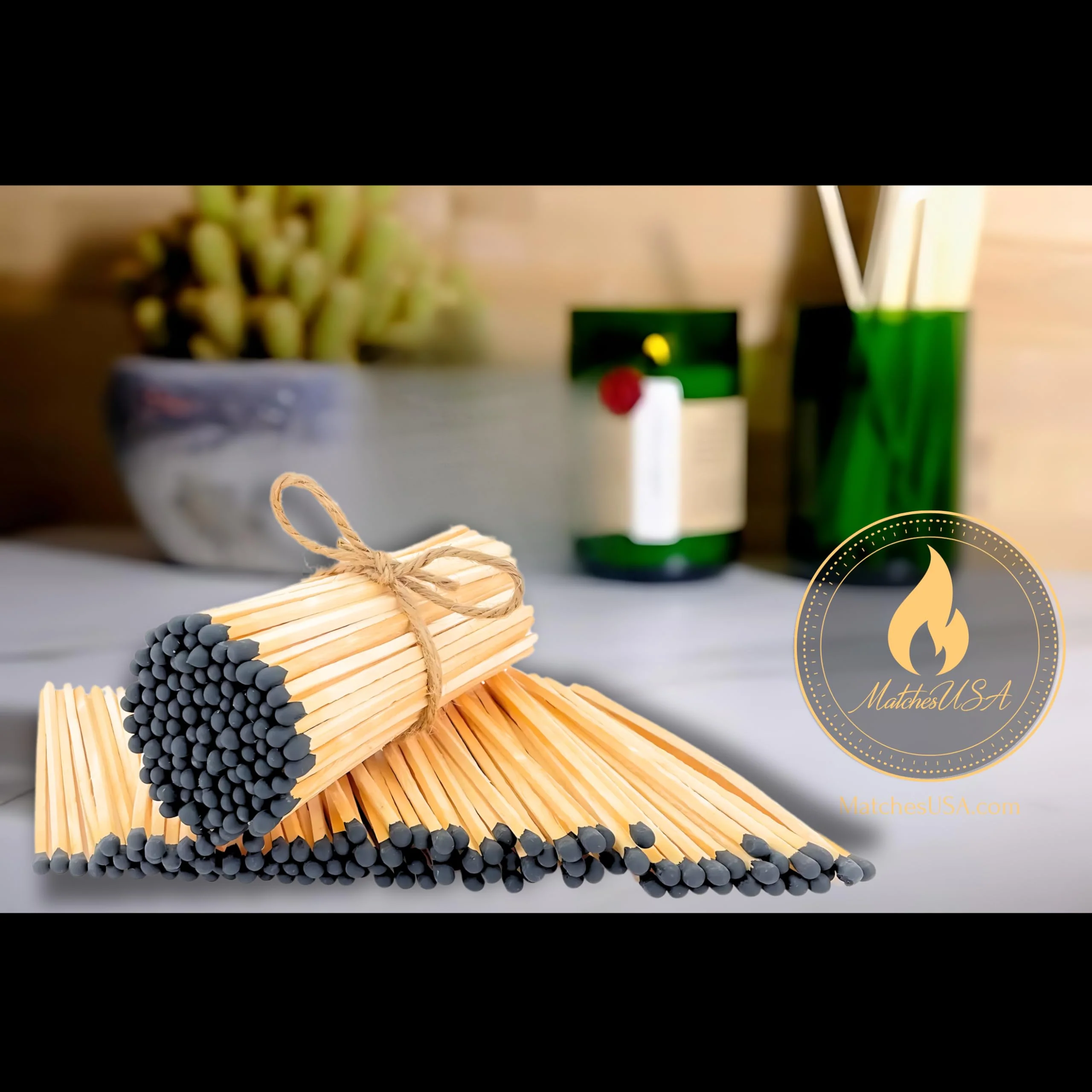 100 Count | 5.5" Black Safety Matches | Strikers Included | Color Tip Wooden Match | Refill for Matchstick Jars, Candle Display, Holders & Bottles | 5 1/2 in inches Long - Image 2