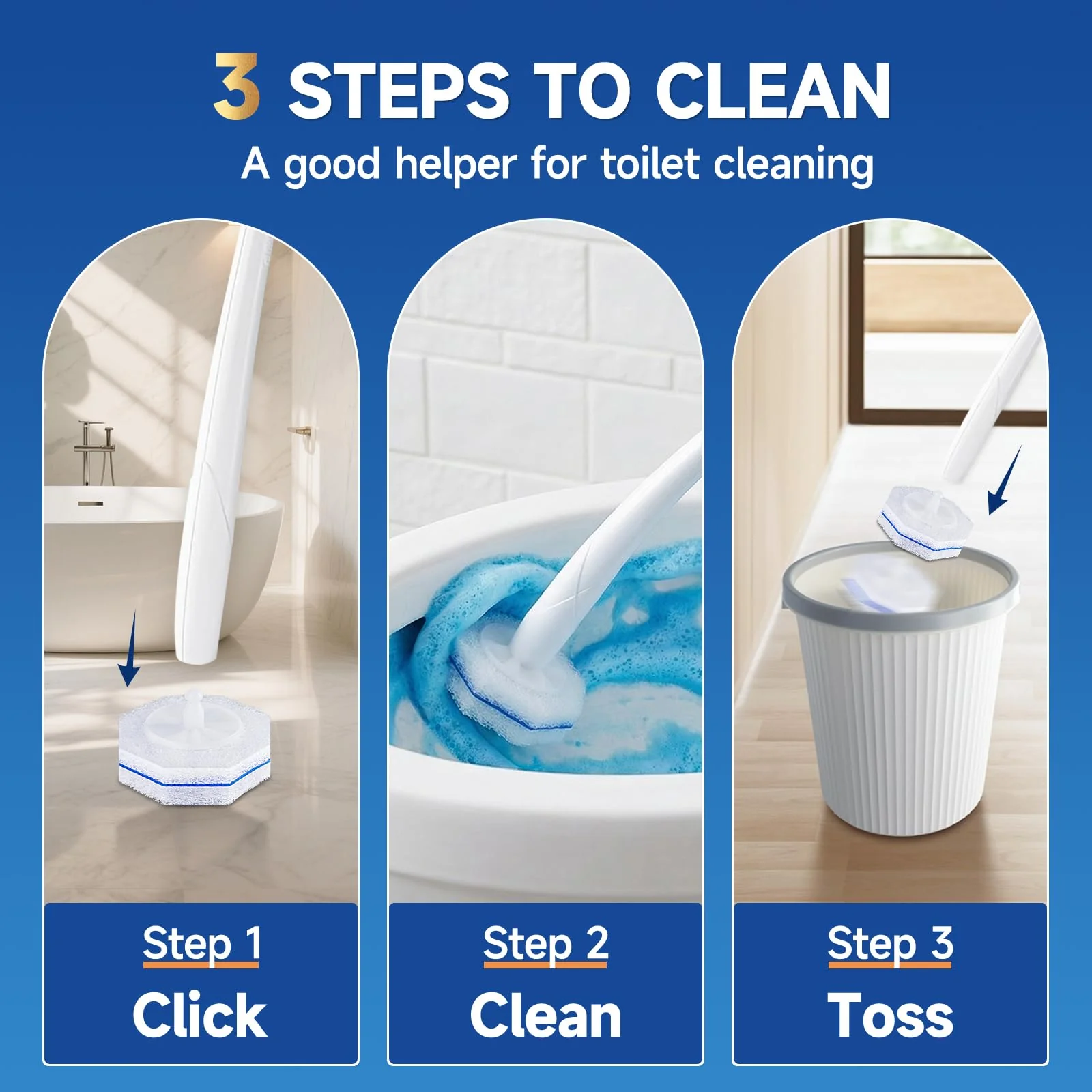 100 Count Toilet Wand Refills Compatible for Clorox, 5X Cleaning Power Toilet Bowl Cleaners & High-Density Disposable Toilet Brush Scrubber - No Falling Apart, Instant Foam Cleaning - Image 4