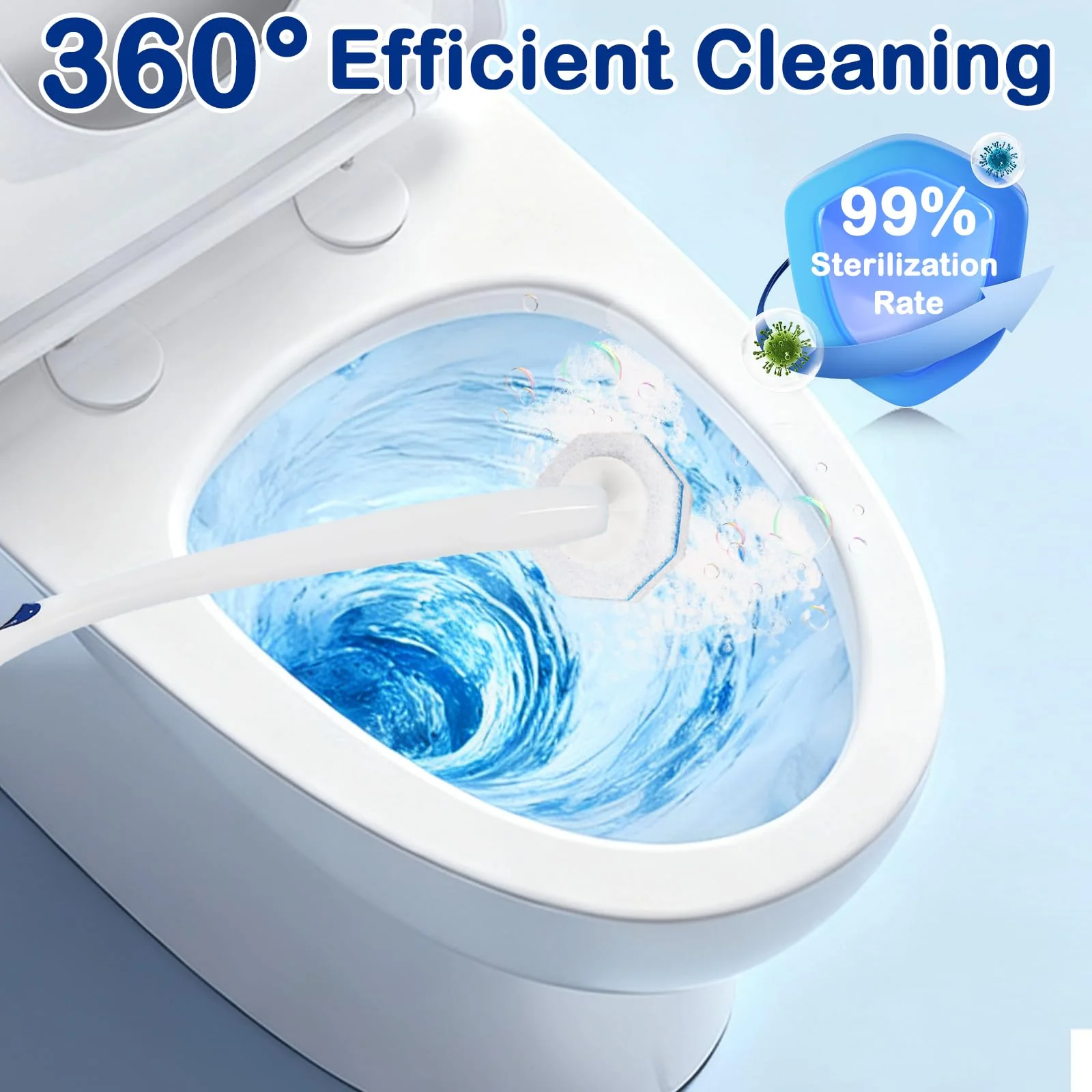 100 Count Toilet Wand Refills for Clorox Toilet Wand - Disposable Toilet Brush Refills, Replacement Heads for Clorox Toilet Wand Refills, 5X Cleaning Power | 360° Efficient Cleaning | No Falling Apart - Image 3