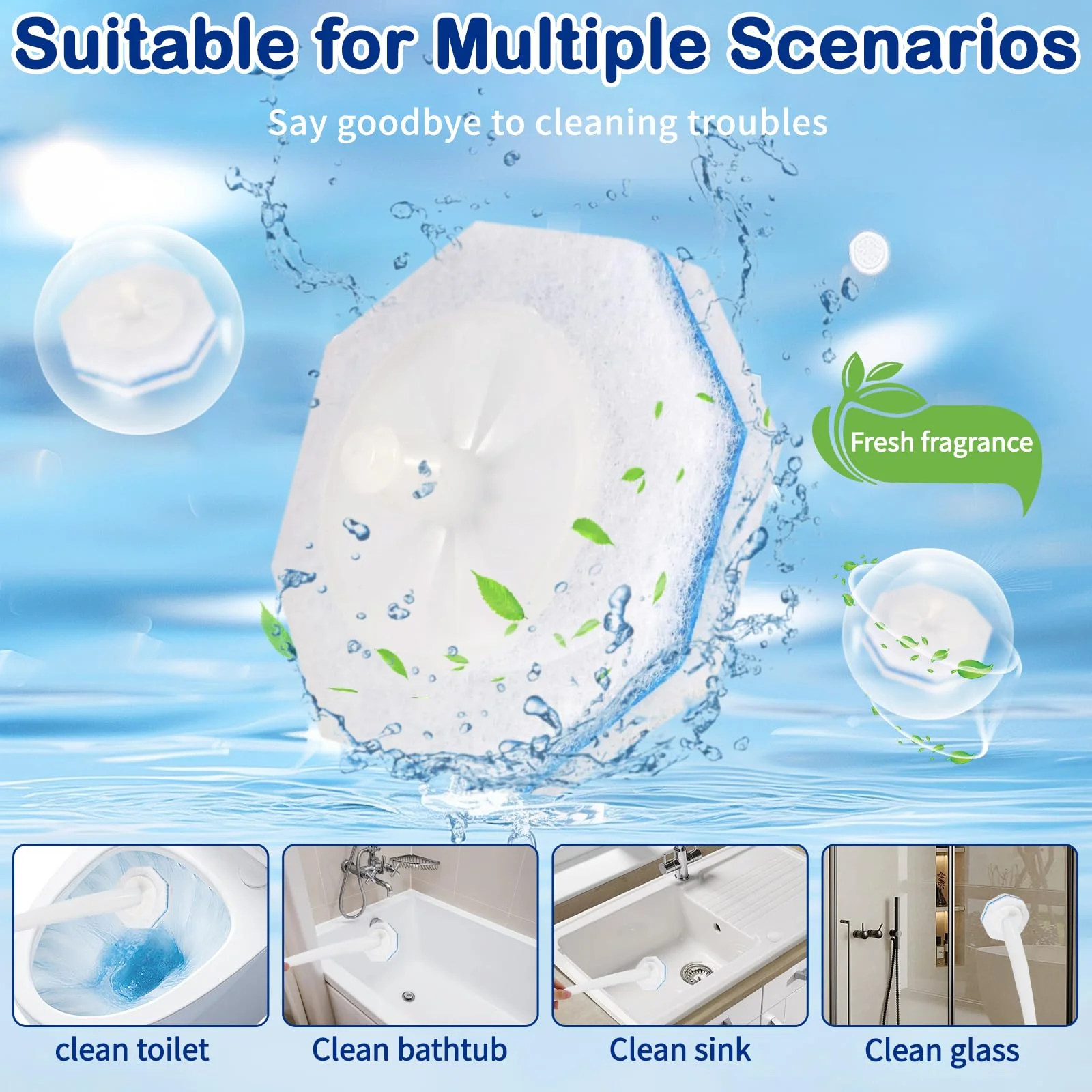 100 Count Toilet Wand Refills for Clorox Toilet Wand - Disposable Toilet Brush Refills, Replacement Heads for Clorox Toilet Wand Refills, 5X Cleaning Power | 360° Efficient Cleaning | No Falling Apart - Image 4