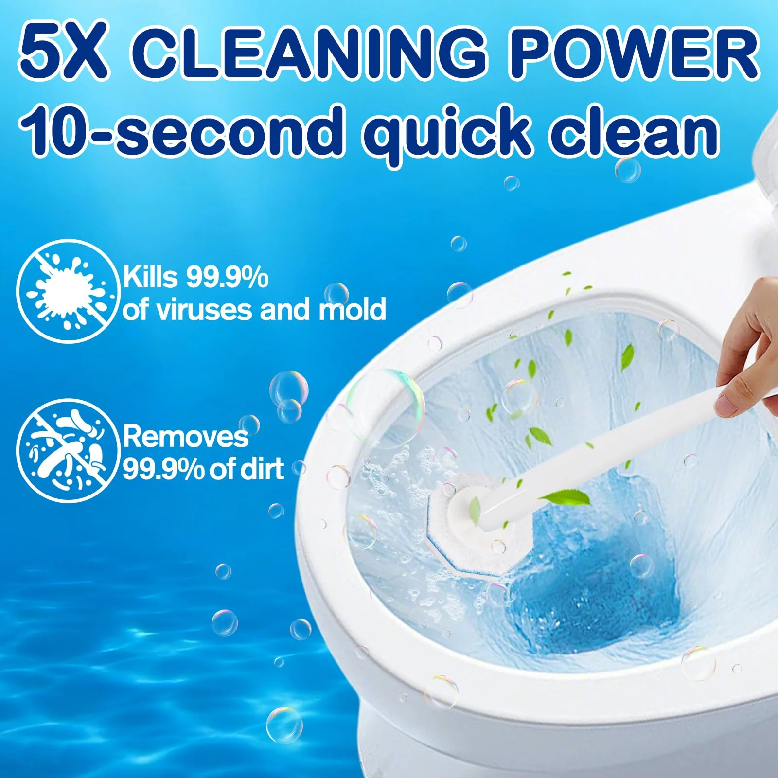 100 Count Toilet Wand Refills for Clorox Toilet Wand - Disposable Toilet Brush Refills, Replacement Heads for Clorox Toilet Wand Refills, 5X Cleaning Power | 360° Efficient Cleaning | No Falling Apart - Image 7