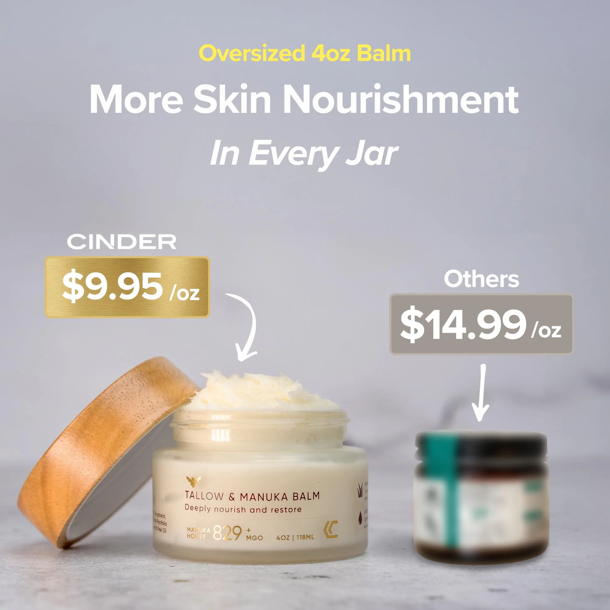 100% Grass-Fed Suet Beef Tallow and Manuka Honey Balm Natural Moisturizer Cream for Face & Body Eczema Relief Cream Moisturizer for Dry Skin Pure Tallow Face Moisturizer for Sensitive Skin - Image 7