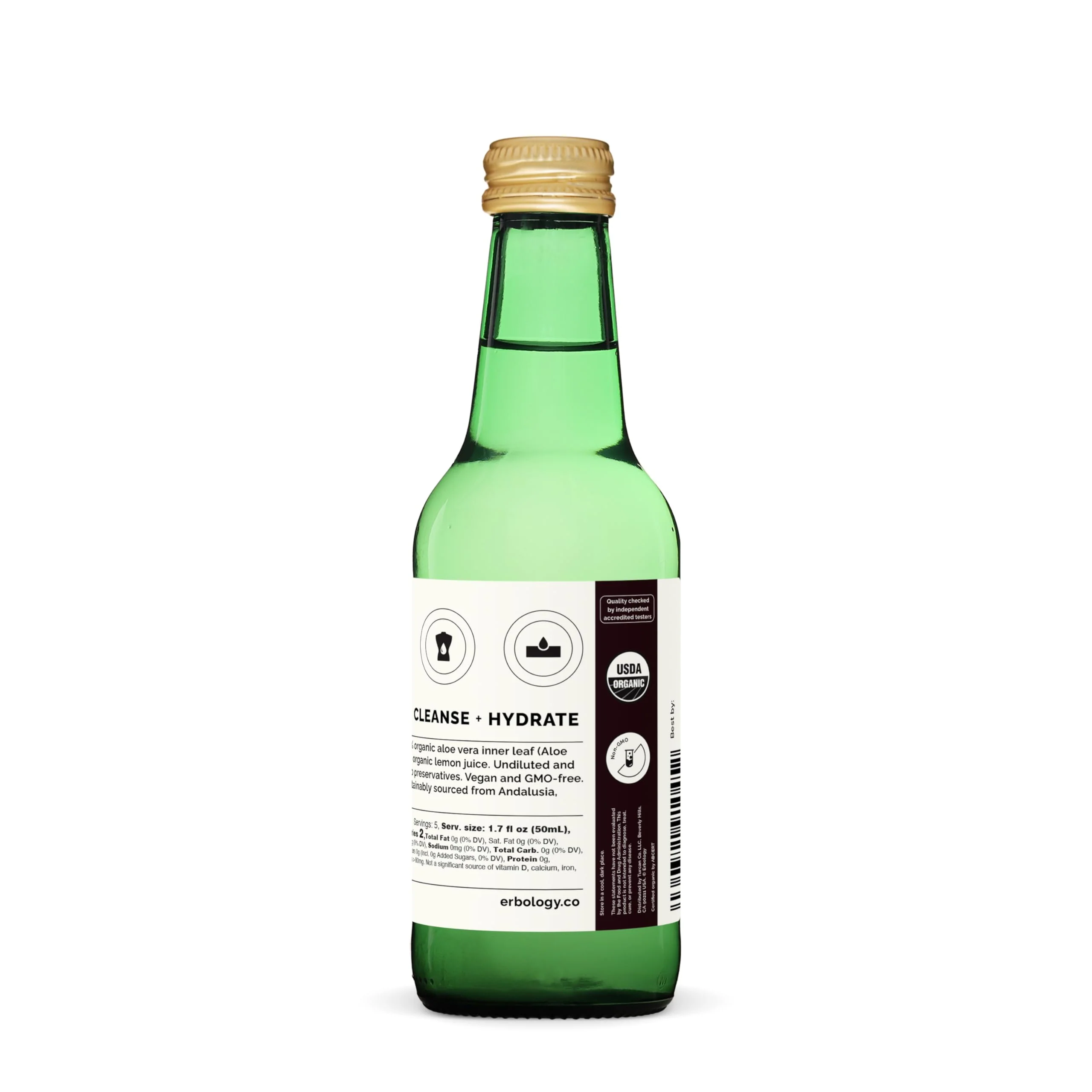 100% Organic Aloe Vera Juice 8.5 fl oz - Supports Immunity & Gut Health - Straight from Farm in Spain - Undiluted - No Added Sugar or Artificial Preservatives - Non-GMO - Recyclable Glass Bottle - Image 3