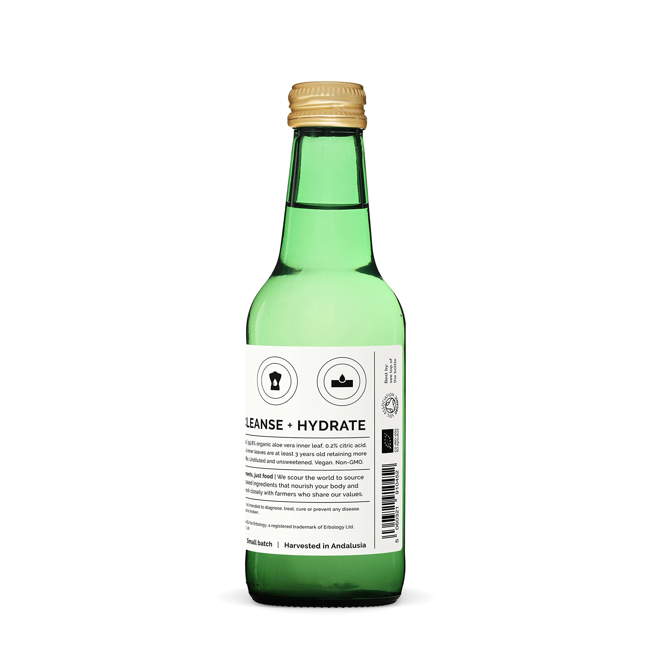 100% Organic Aloe Vera Juice 8.5 fl oz - Supports Immunity & Gut Health - Straight from Farm in Spain - Undiluted - No Added Sugar or Artificial Preservatives - Non-GMO - Recyclable Glass Bottle - Image 4