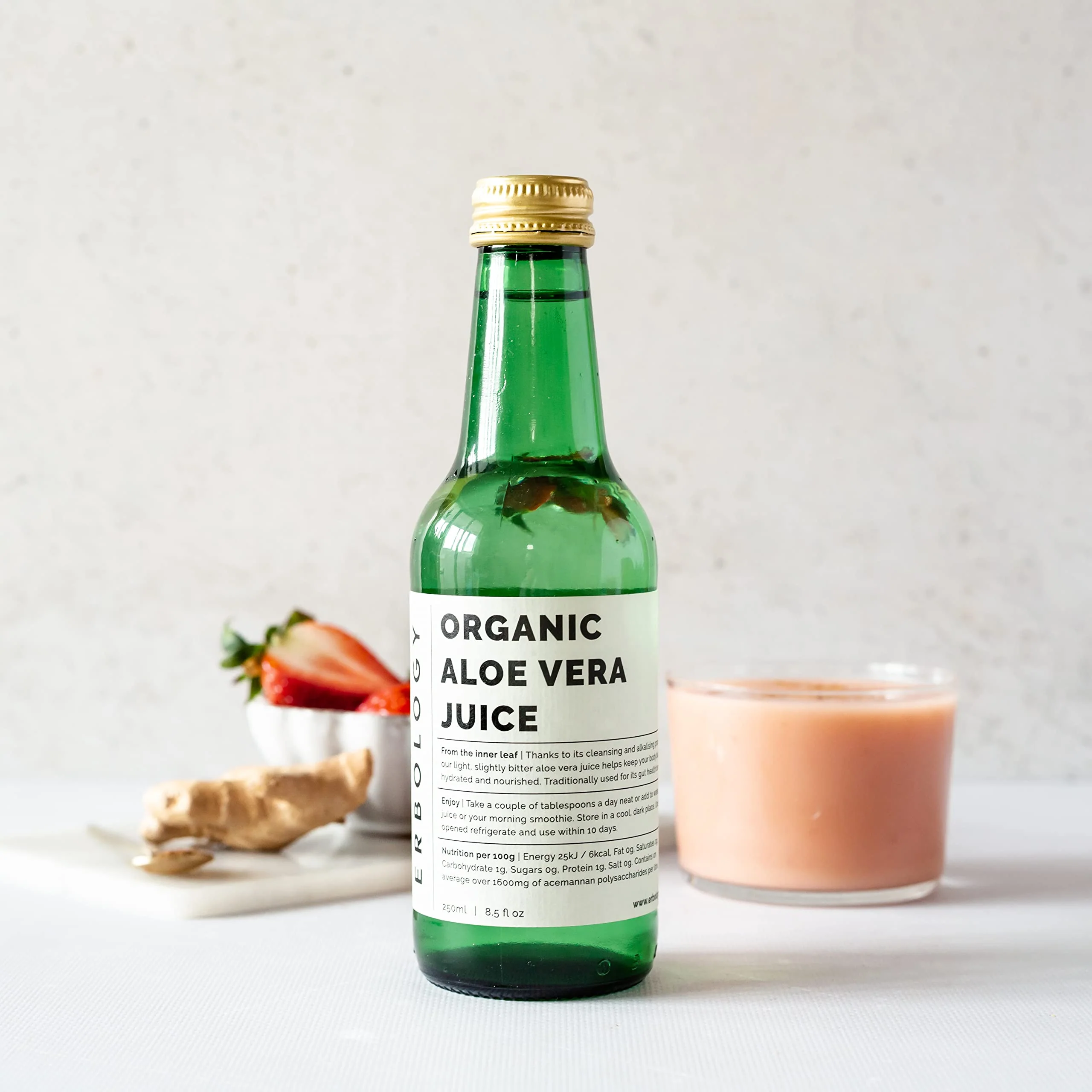 100% Organic Aloe Vera Juice 8.5 fl oz - Supports Immunity & Gut Health - Straight from Farm in Spain - Undiluted - No Added Sugar or Artificial Preservatives - Non-GMO - Recyclable Glass Bottle - Image 7