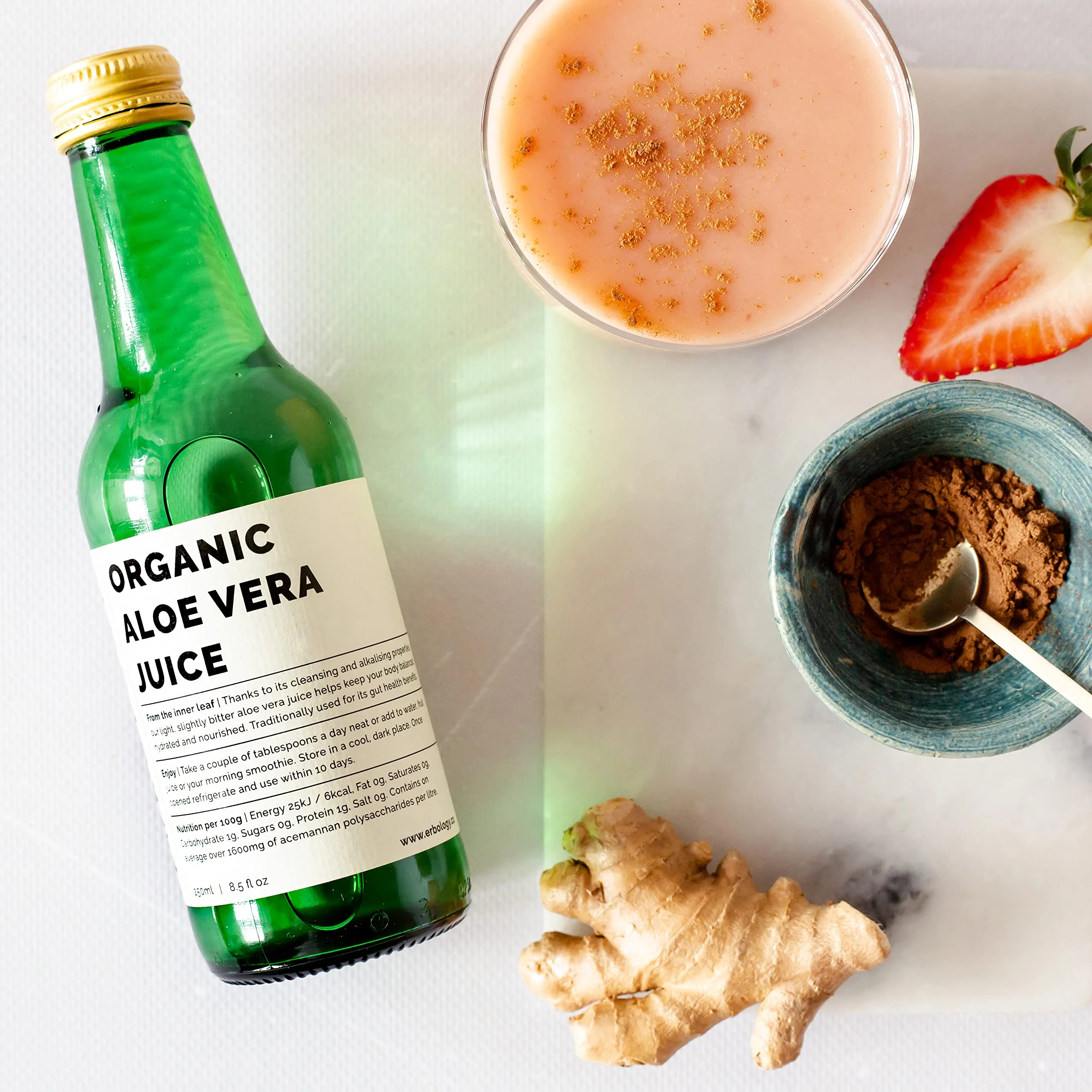 100% Organic Aloe Vera Juice 8.5 fl oz - Supports Immunity & Gut Health - Straight from Farm in Spain - Undiluted - No Added Sugar or Artificial Preservatives - Non-GMO - Recyclable Glass Bottle - Image 8