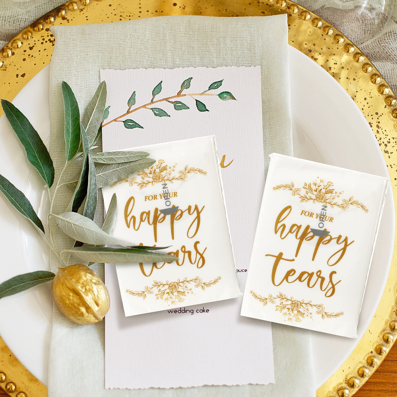 100 Pack For Your Happy Tears Wedding Tissues for Guests 3 Ply Pocket Size, Individual Travel Facial Tissue Packs for Wedding Party Favors(Classic) - Image 2