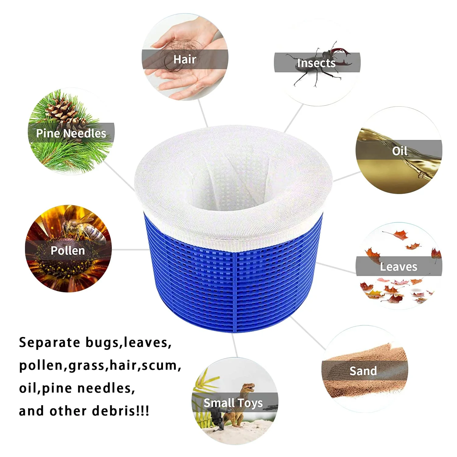 100 Pack Pool Skimmer Socks, Pool Filter Socks Works Perfect with Pool Skimmer for Inground and Above Ground Pool Skimmer Basket/ Hot Tub Filter, Ultra Fine Mesh Socks Filter Debris and Leaves - Image 5