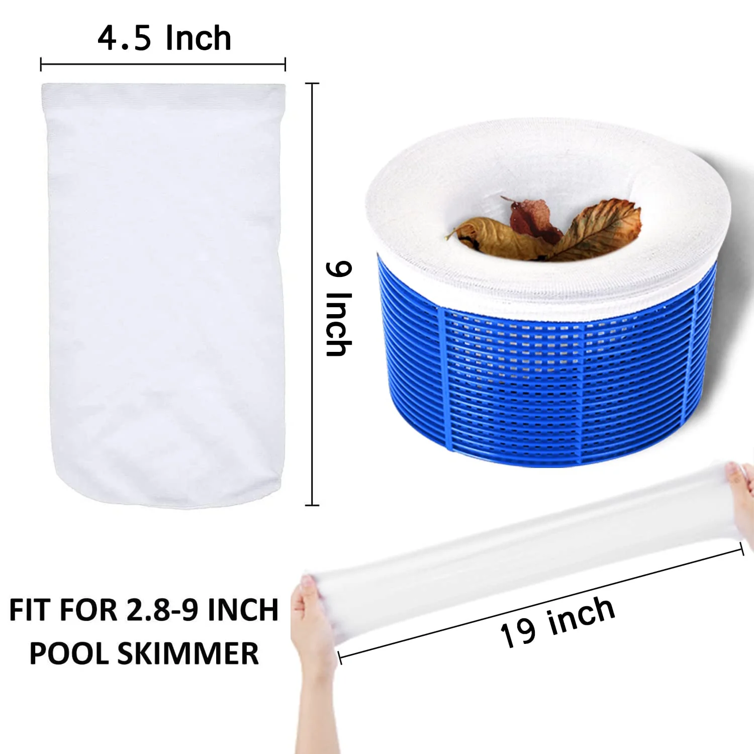 100 Pack Pool Skimmer Socks, Pool Filter Socks Works Perfect with Pool Skimmer for Inground and Above Ground Pool Skimmer Basket/ Hot Tub Filter, Ultra Fine Mesh Socks Filter Debris and Leaves - Image 7