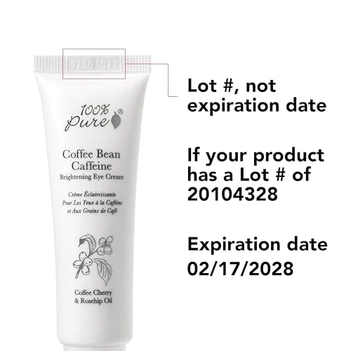 100% PURE Coffee Bean Caffeine Eye Cream Refresh & Hydrate Under Eye Treatment Reduce Puffiness, Dark Circles, Wrinkles with Green Tea, Rose Hip, Vitamin E - Youthful Vibrant Eyes - Vegan - 1 oz - Image 2