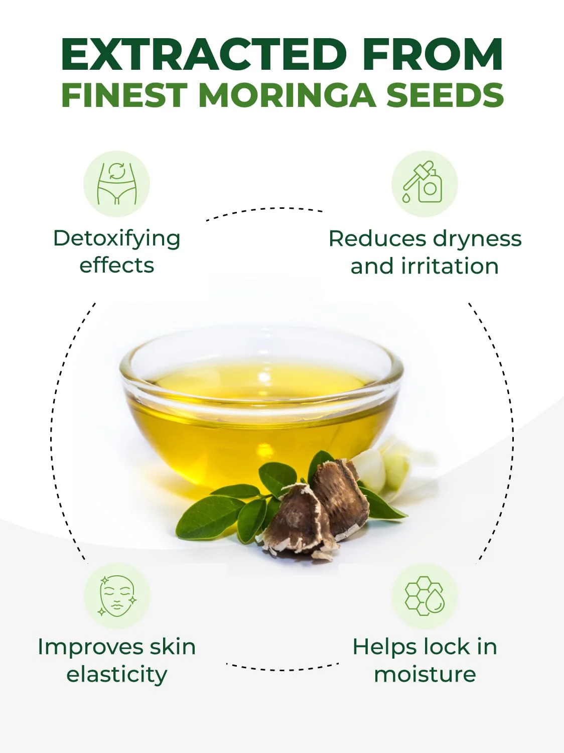 100% Pure Moringa Oil Organic for Face, Hair, Nails and Dry Skin - USDA Certified Single Origin Moringa Oleifera Seeds Extract - 3rd Party Tested, Cold Pressed & Unrefined Organic Moringa Seed Oil - Image 5