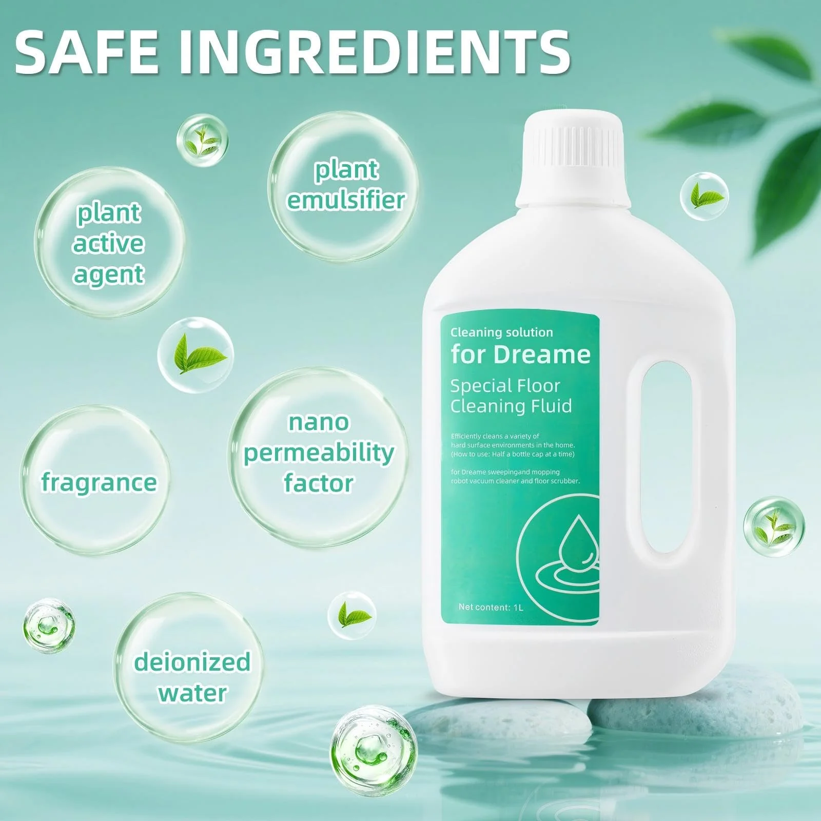 1000 ml Floor Cleaning Solution for Dreame L10 Ultra / L20 Ultra / L30 Ultra / L40 Ultra / L50 Ultra / X50 Ultra / X40 Ultra /X40 Master /X30 Ultra Series Vacuum Robot, Vacuum Cleaner Detergent Refill - Image 6