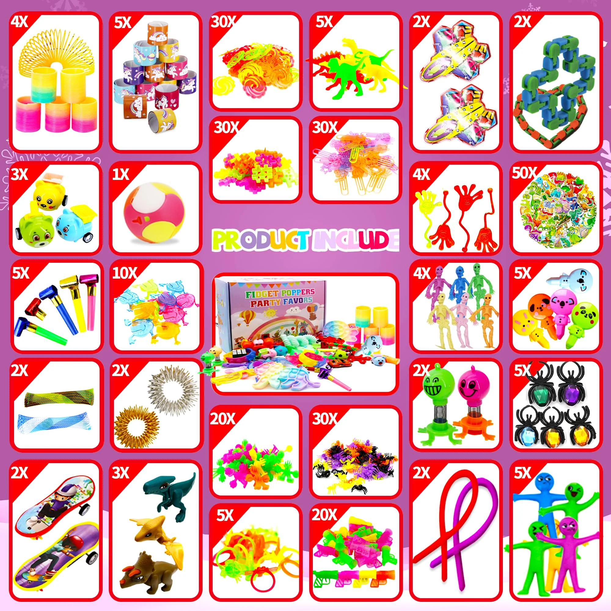 1000+ PCS Party Favors for Kids, Fidget Toys Pack, Birthday Gift,Christmas Stocking Stuffers,Christmas Gift,Treasure Box, Goodie Bag Stuffers, Carnival Prizes,Pinata Filler Sensory Toy for Classroom - Image 5
