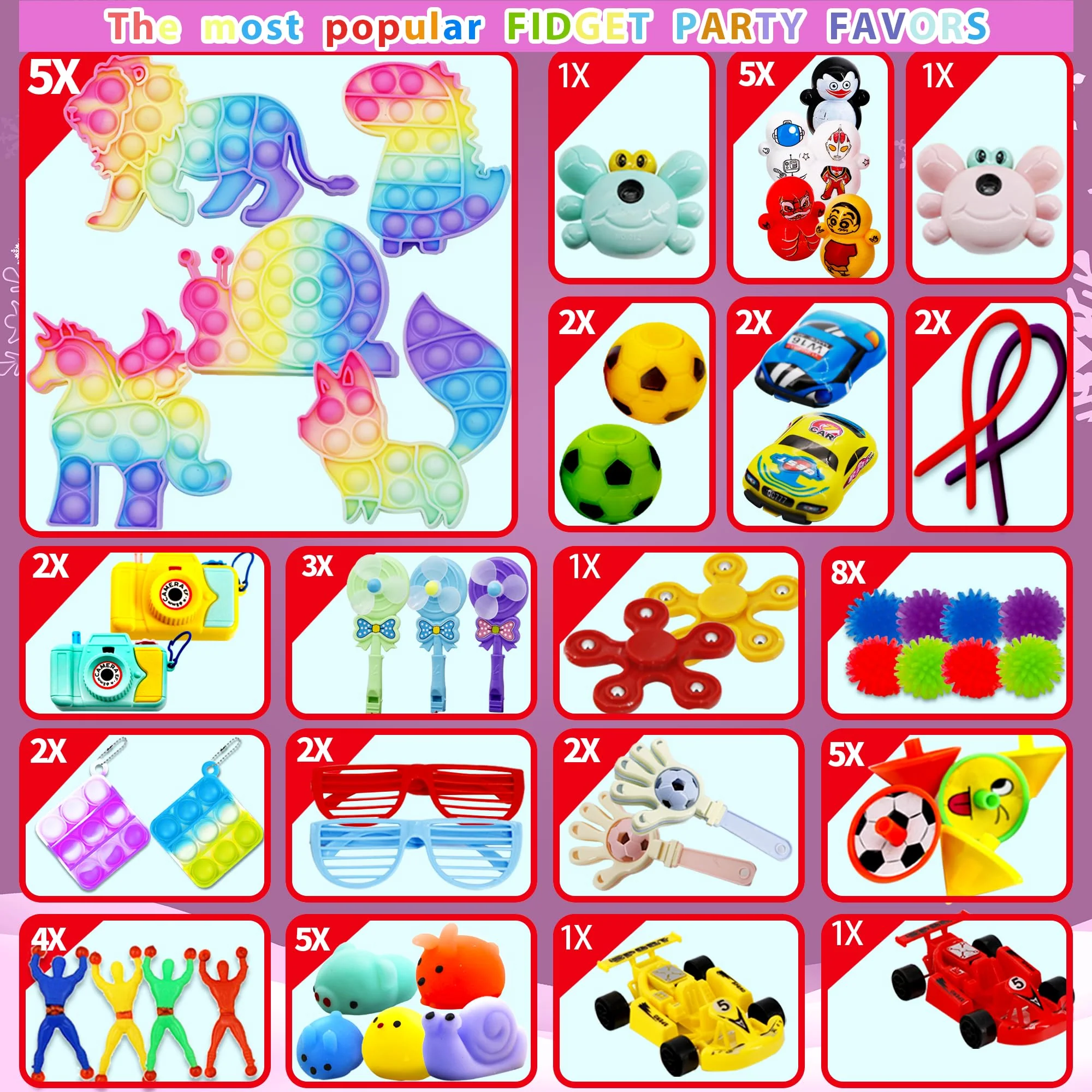 1000+ PCS Party Favors for Kids, Fidget Toys Pack, Birthday Gift,Christmas Stocking Stuffers,Christmas Gift,Treasure Box, Goodie Bag Stuffers, Carnival Prizes,Pinata Filler Sensory Toy for Classroom - Image 6