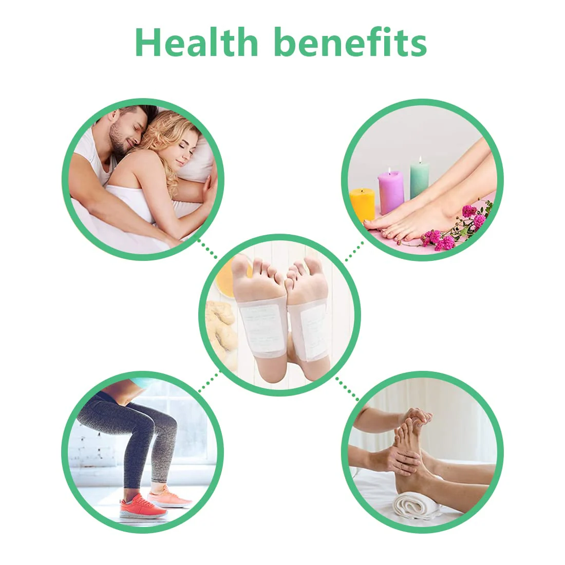 100PCS Natural Bamboo Vinegar Foot Pads Foot and Body Care | Deep Cleansing Foot Paches for Stress Relief, Better Sleep Suitable for Travel or Home Use - Image 3