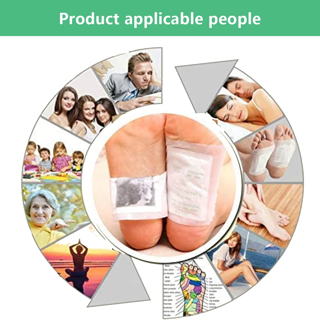 100PCS Natural Bamboo Vinegar Foot Pads Foot and Body Care | Deep Cleansing Foot Paches for Stress Relief, Better Sleep Suitable for Travel or Home Use - Image 4