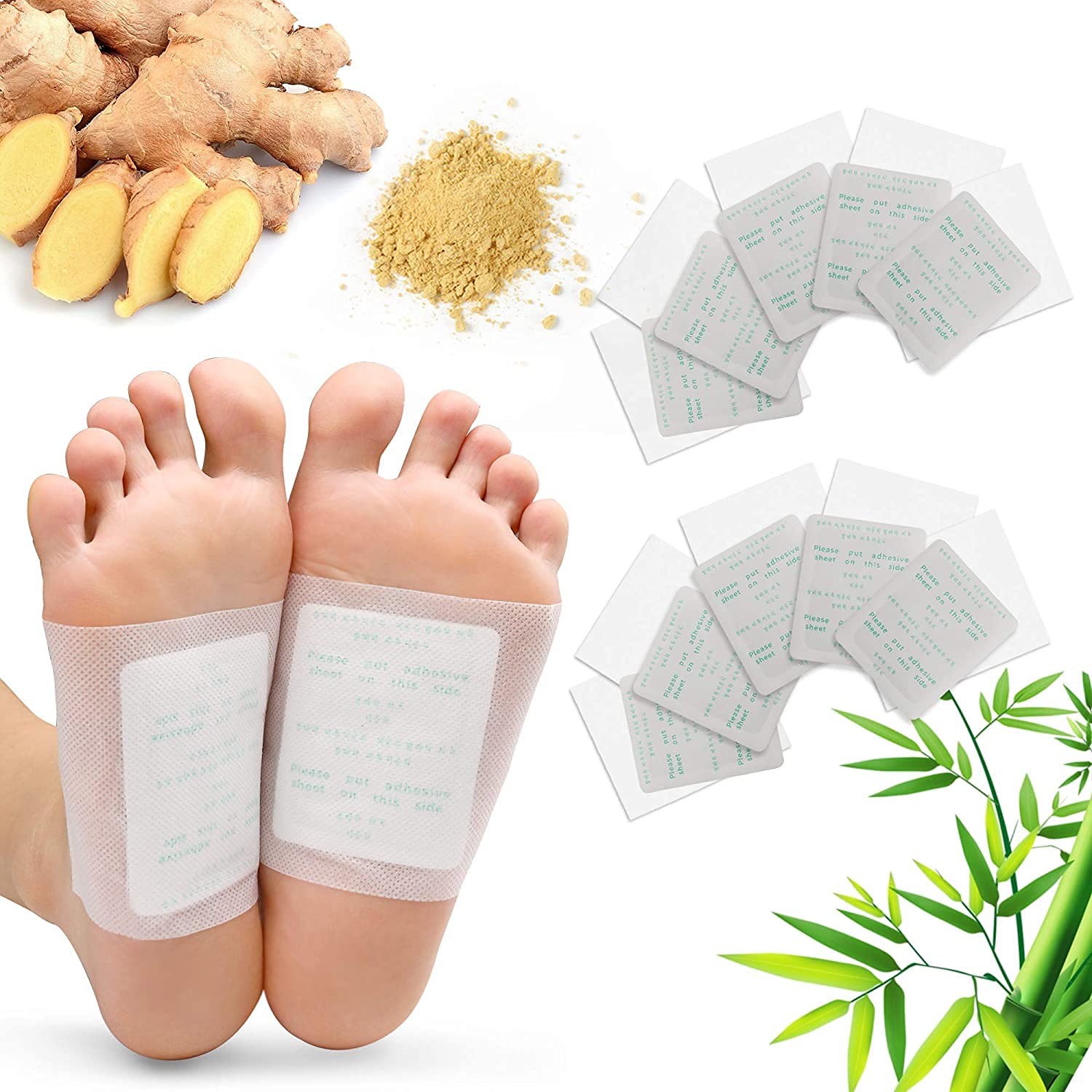 100PCS Natural Bamboo Vinegar Foot Pads Foot and Body Care | Deep Cleansing Foot Paches for Stress Relief, Better Sleep Suitable for Travel or Home Use - Image 5