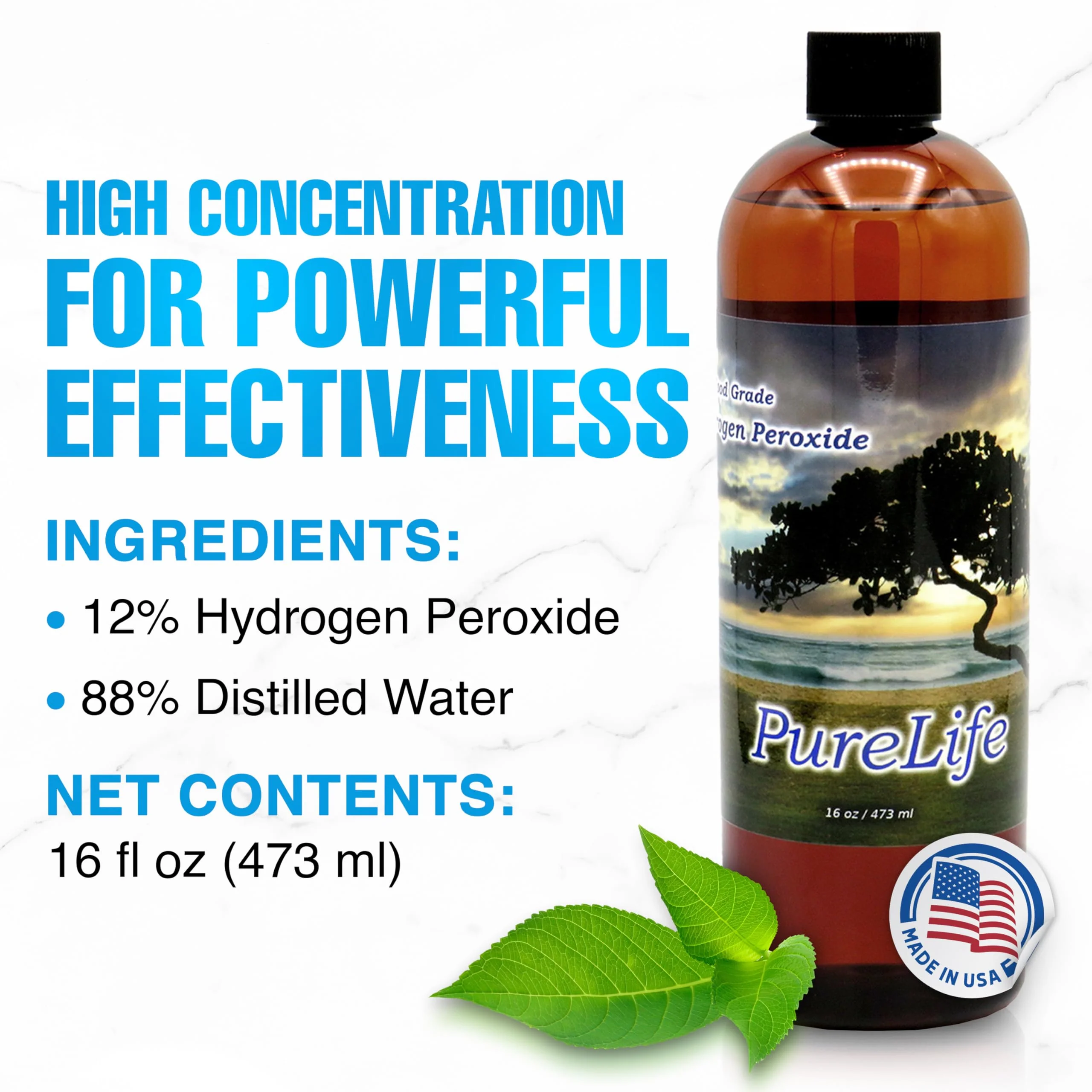 12% Hydrogen Peroxide Food Grade with No Added Stabilizers - in Distilled Water (16 Oz +Dropper) - Image 7