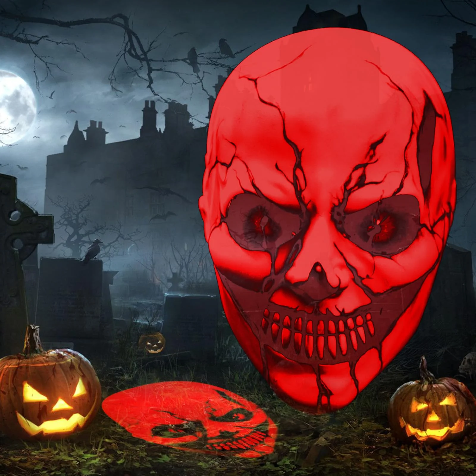 12 in 1 Halloween Christmas Projector Outdoor,3D Dynamic Halloween Decorations,Clearer Ghost/Spider/Bat/Skull/Witch/Nativity/HD Patterns,Waterproof for Window Wall Cemetery Christmas Decor - Image 5