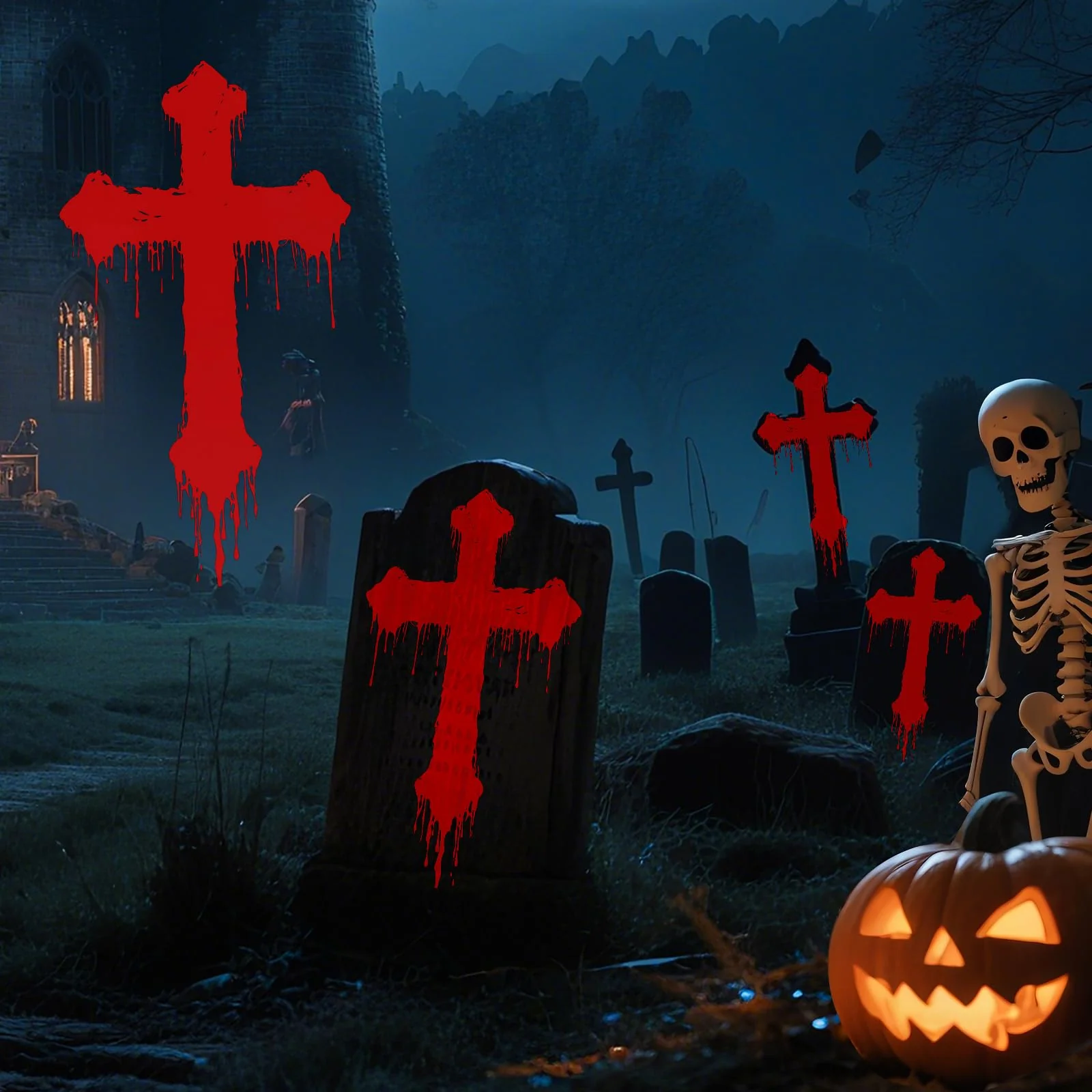 12 in 1 Halloween Christmas Projector Outdoor,3D Dynamic Halloween Decorations,Clearer Ghost/Spider/Bat/Skull/Witch/Nativity/HD Patterns,Waterproof for Window Wall Cemetery Christmas Decor - Image 7