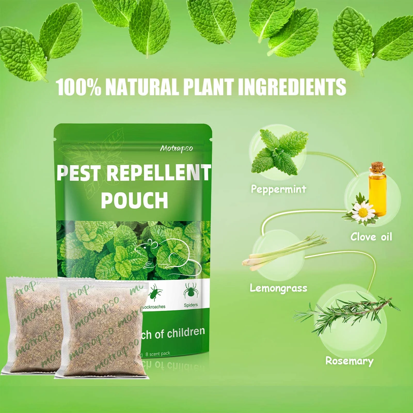 12 Pack Mouse Repellent Natural Peppermint Oils Rat Repellent Pouches, Mice Repellent - Image 3