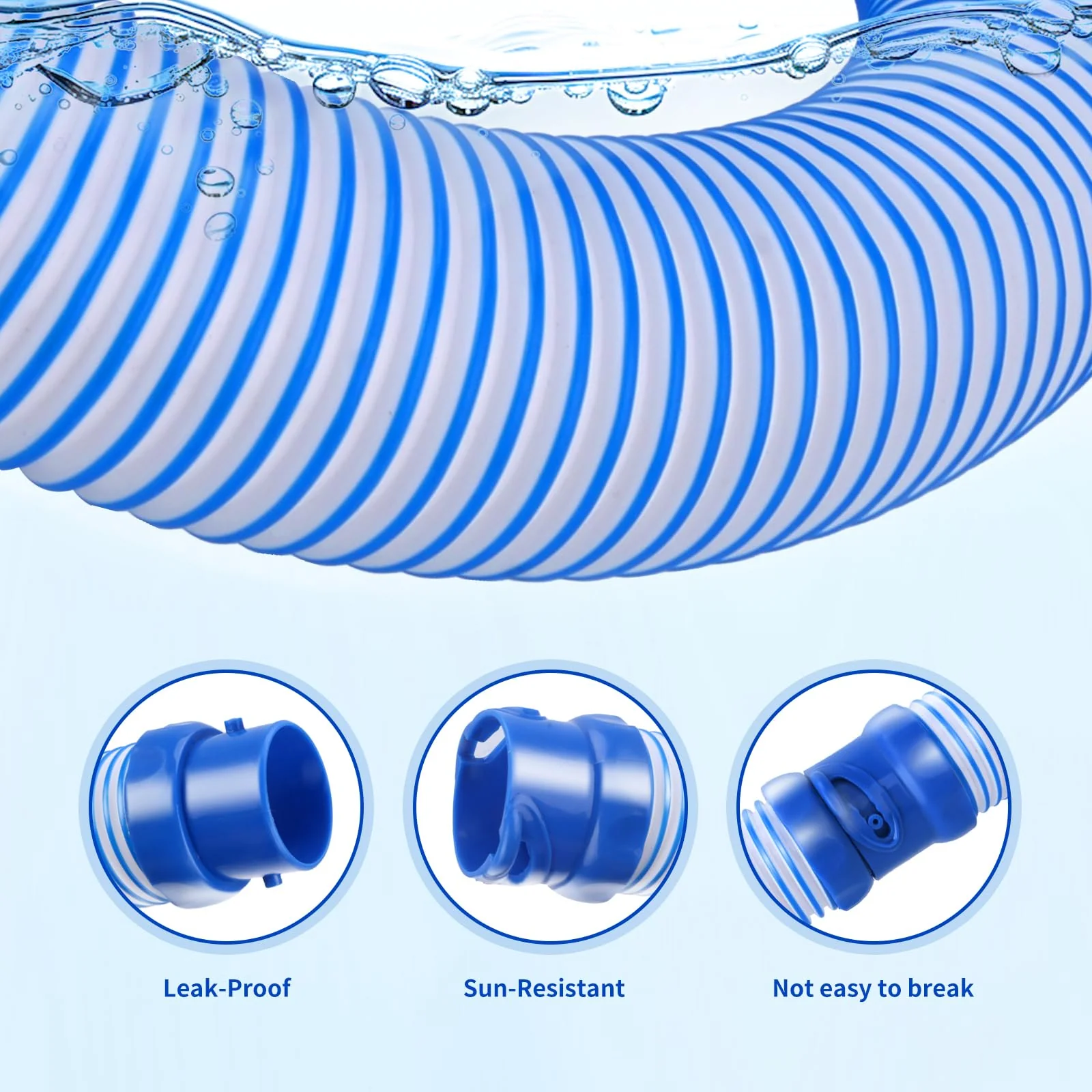 12 Pack Pool Cleaner Vacuum Hoses, Pool Vacuum Hose Replacement Kit for Zodiac MX6, MX8, MX6 Elite, MX8 Elite, MAXX, Baracuda, 39 Inch R0527700 Twist Lock Pool Vacuum Hose - Image 6
