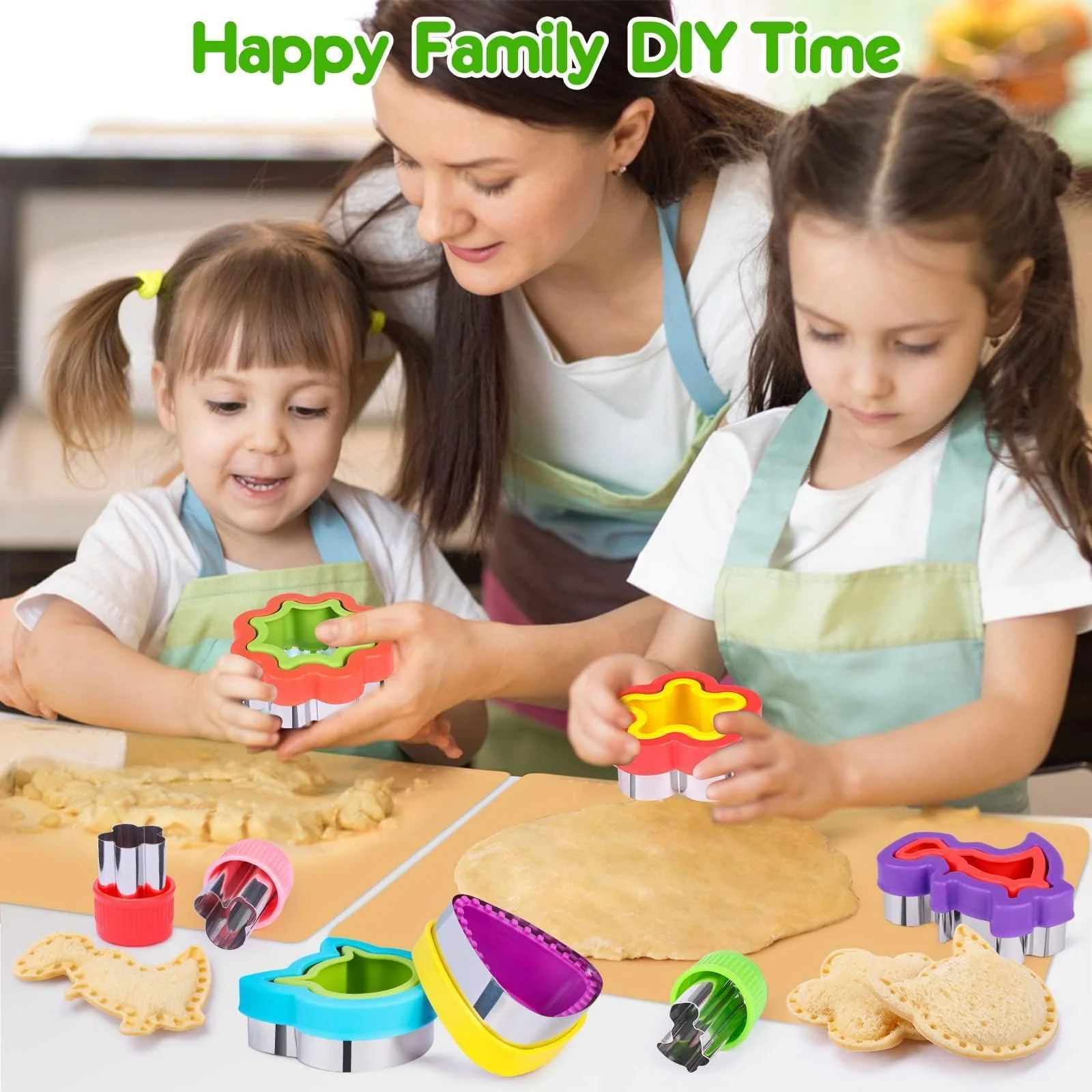 12 Pack Sandwich Cutter and Sealer Set Crustable Bread Decruster DIY Cookie Stamps Mold Vegetable Fruit Cutters Shapes for Kids Back to School Bento Box Accessories - Image 5