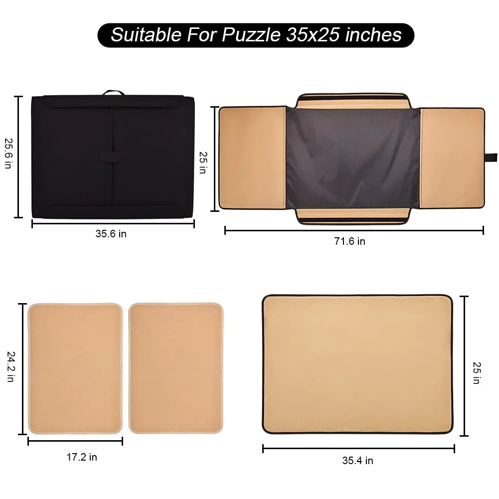 1500 Pieces Jigsaw Puzzle Board, Portable Puzzle Board, 25"×35.43" Jigsaw Puzzle Table Board, Puzzle Keeper Puzzle Caddy with Sorting Trays & Detachable Board,Non-Slip Surface - Image 3