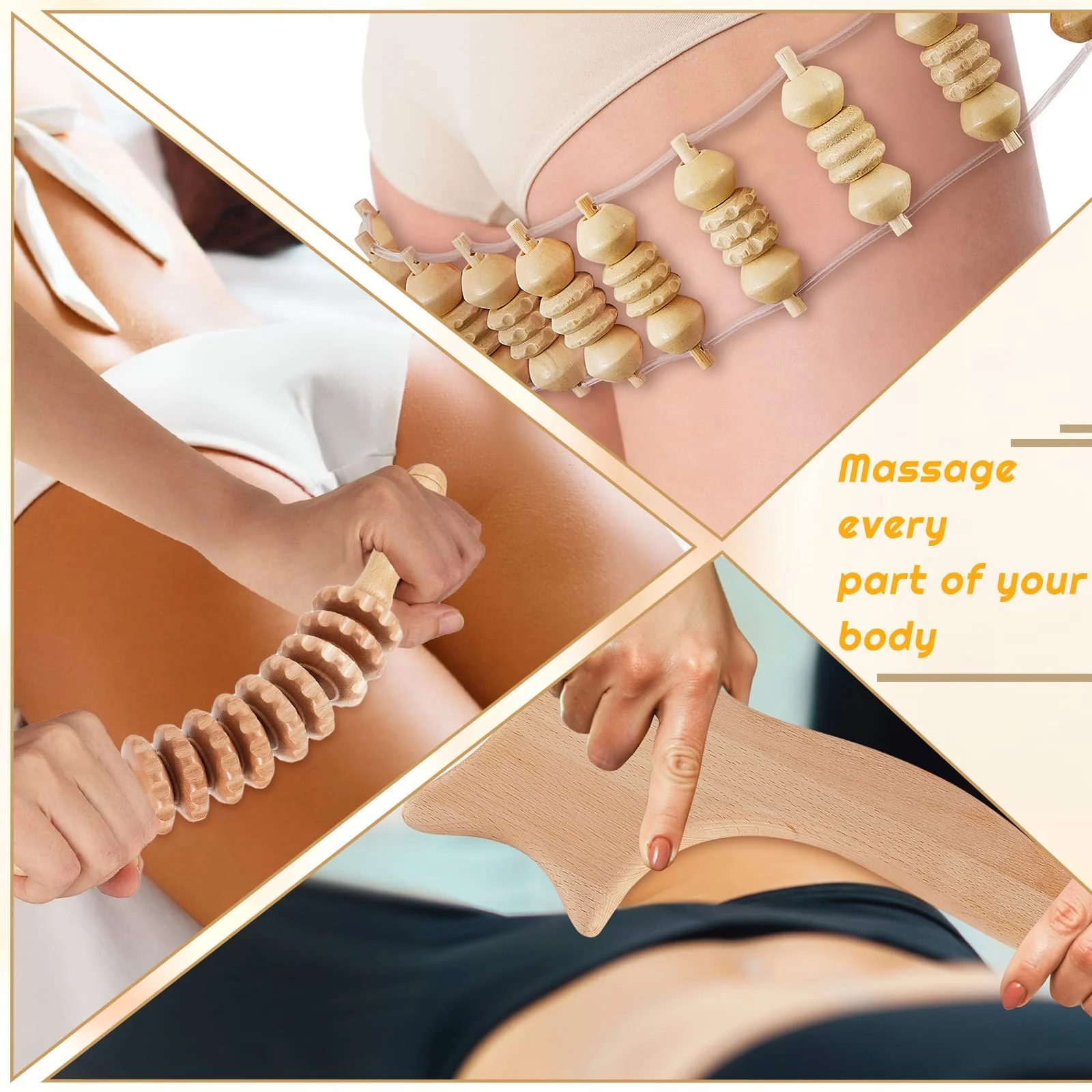 16-in-1 Wood Therapy Massage Tools Set Maderoterapia Kit Therapy Tools for Body Sculpting Muscle Pain Relief Lymphatic Drainage Women Face Wood Roller Fascia Massage - Image 5
