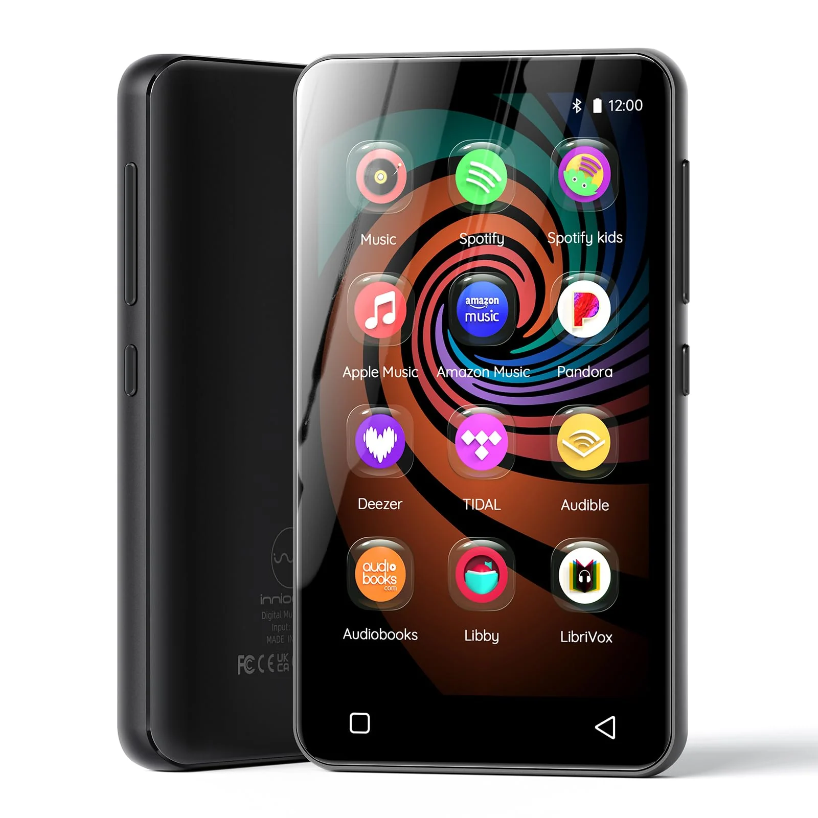 160GB MP3 Player with Bluetooth and WiFi, innioasis Music Player with Spotify,Pandora,Amazon Music,4" Touch Screen Android MP4 MP3 Player for Kids with Libby,Audible,Spotify Kids(Black) - Image 2