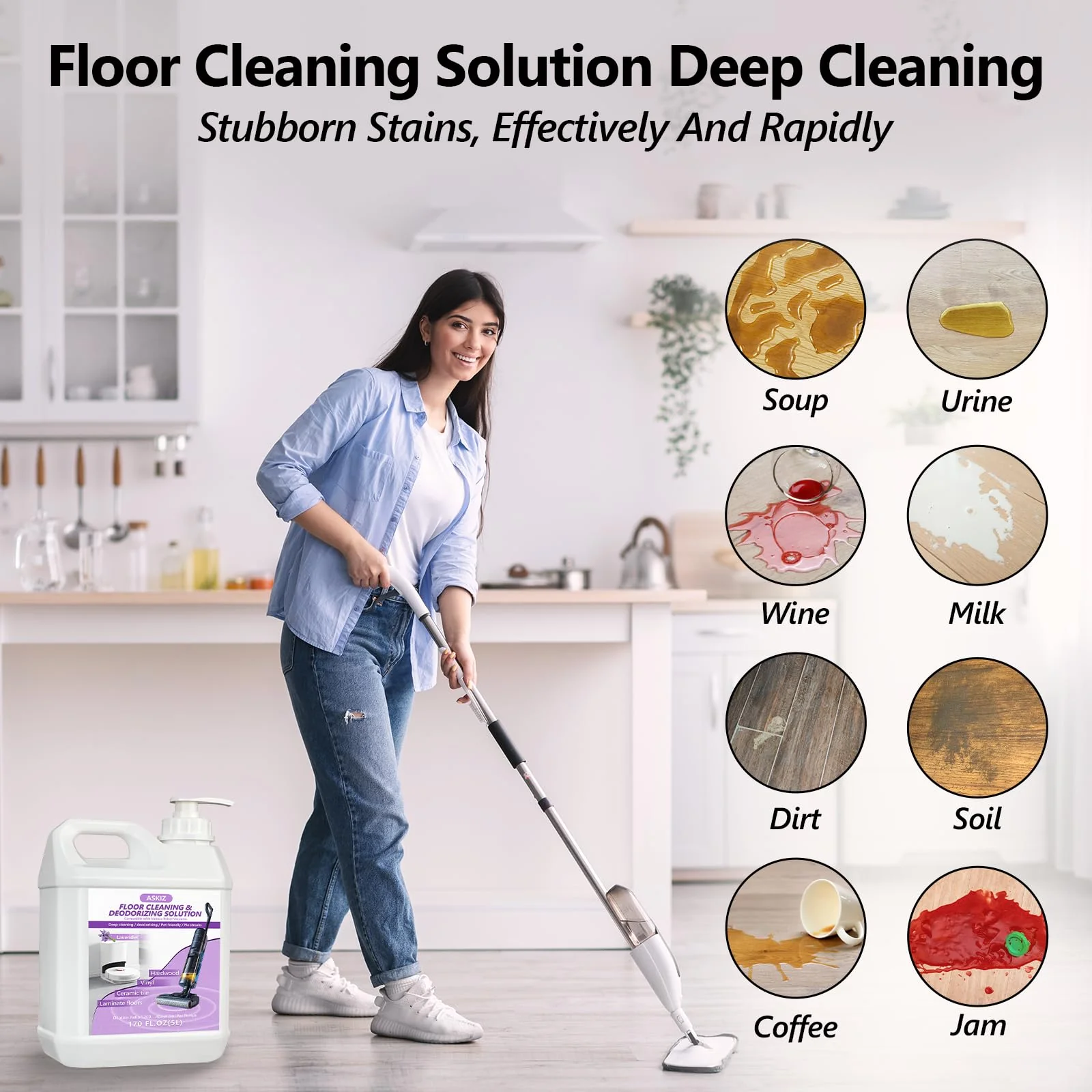 170 FL OZ Floor Cleaning Solution,Floor Cleaner for Mopping with Tineco,Deep Cleaning &Deodorizing for Roborock,Compatible with Saros Series,S8/S7 Series,Q Revo/Q Series,iFLOOR Series Wet Dry Vacuum - Image 3