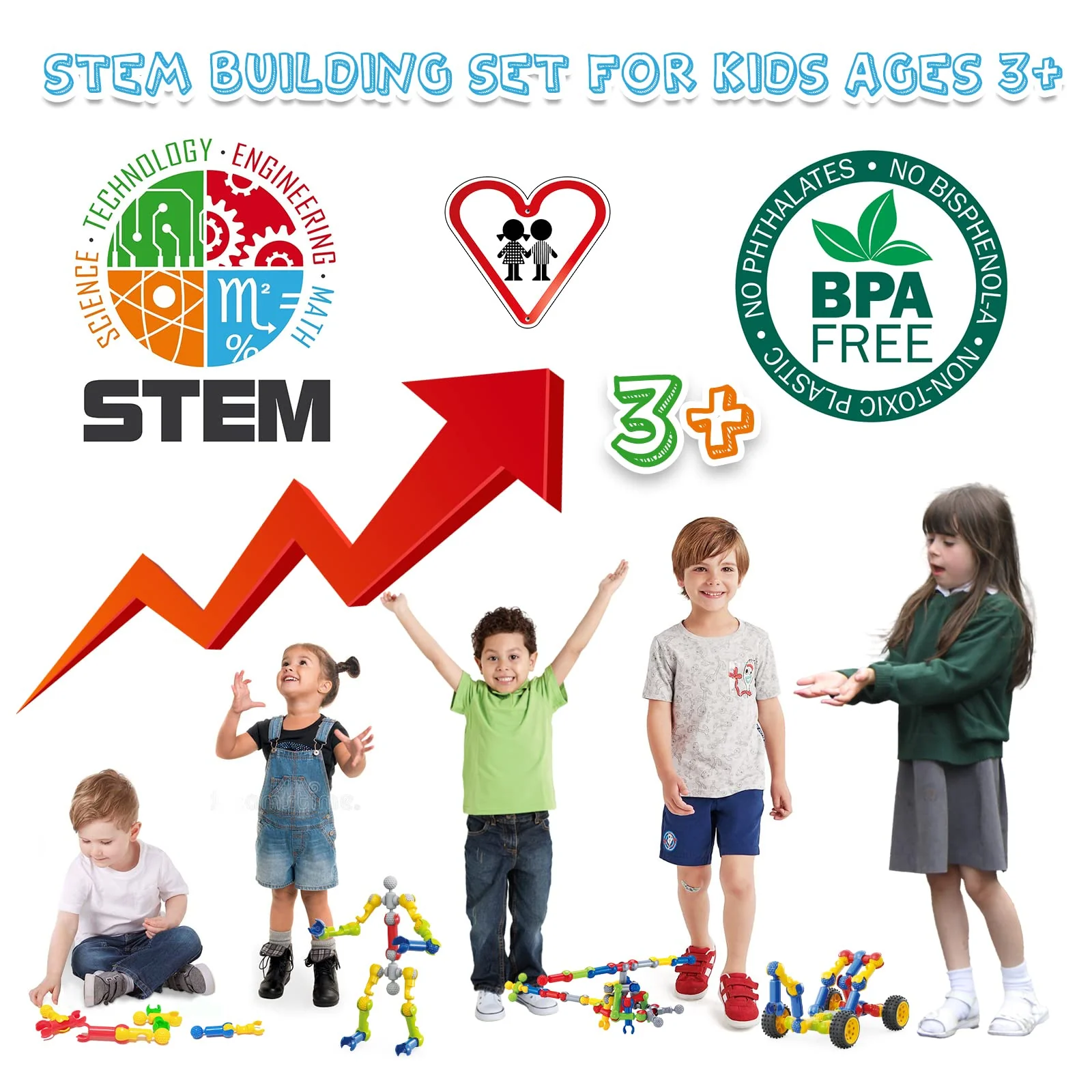 170 Pcs Building Toys for Kids Ages 4-8 with Toy Box Storage, Idea Guide, Building Blocks STEM Toys for 3 4 5 6 7 8 9 Year Old Creative Kids Activity, Christmas Birthday Gifts for Boys Girls - Image 5