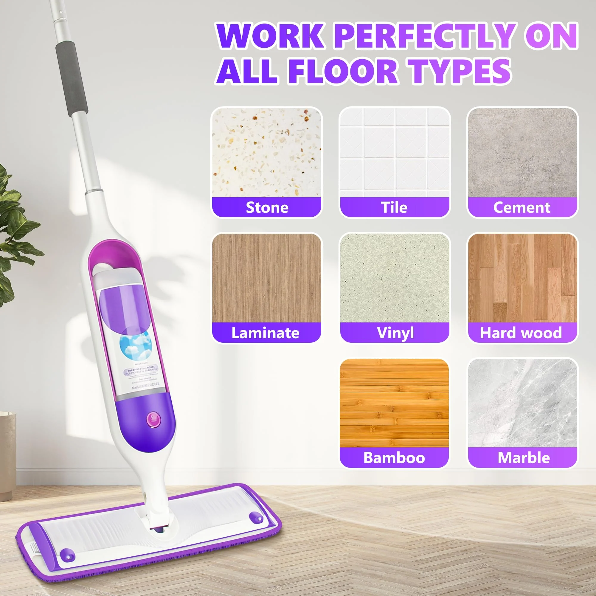 18 Pack Reusable Mop Pads Compatible with Swiffer PowerMop, Wood Floor Pads Microfiber Mop Replacement Refills Machine Washable for All Floor Surfaces - Image 2