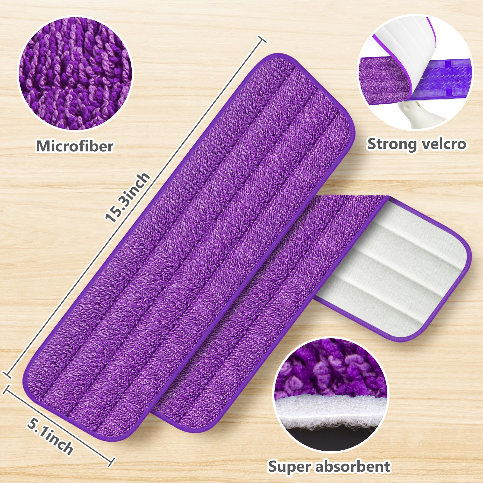 18 Pack Reusable Mop Pads Compatible with Swiffer PowerMop, Wood Floor Pads Microfiber Mop Replacement Refills Machine Washable for All Floor Surfaces - Image 6