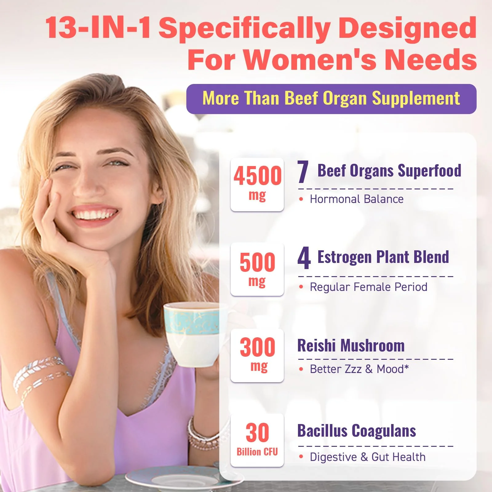 (180 Gummies) Beef Organ Supplement for Women - 5300mg Beef Liver, Kidney, Uterus & 10 More, for Hormone Balance, Menstruation, Energy, Immunity, Gut & Skin Health - 100% Grass Fed & Pasture Raise - Image 3