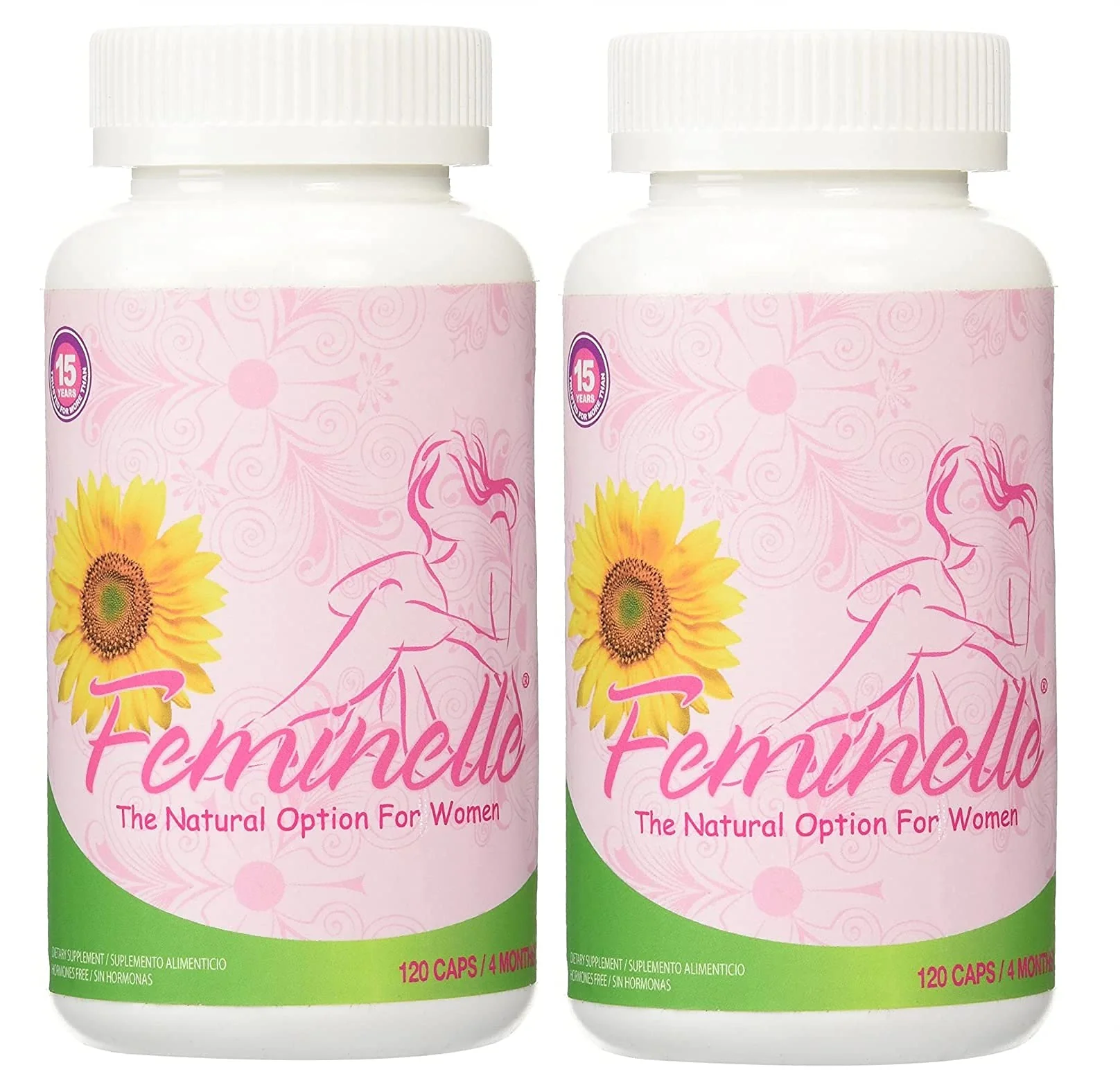 2 BOTTLES 240 CAPSULES FEMINELLE LAURA FLORES MENOPAUSIA - Image 2